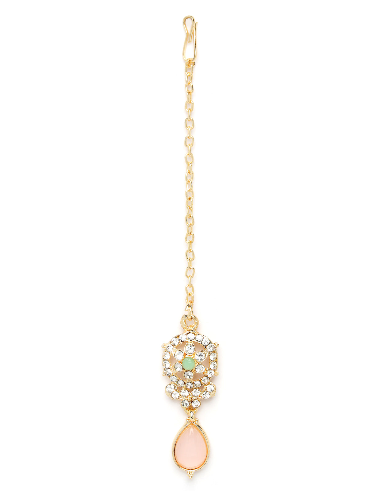 Sukkhi Terrific Gold Plated Multi AD Stones & Beads Choker Necklace Set With Earring And Maangtika | Jewellery Set For Women (NS105563)