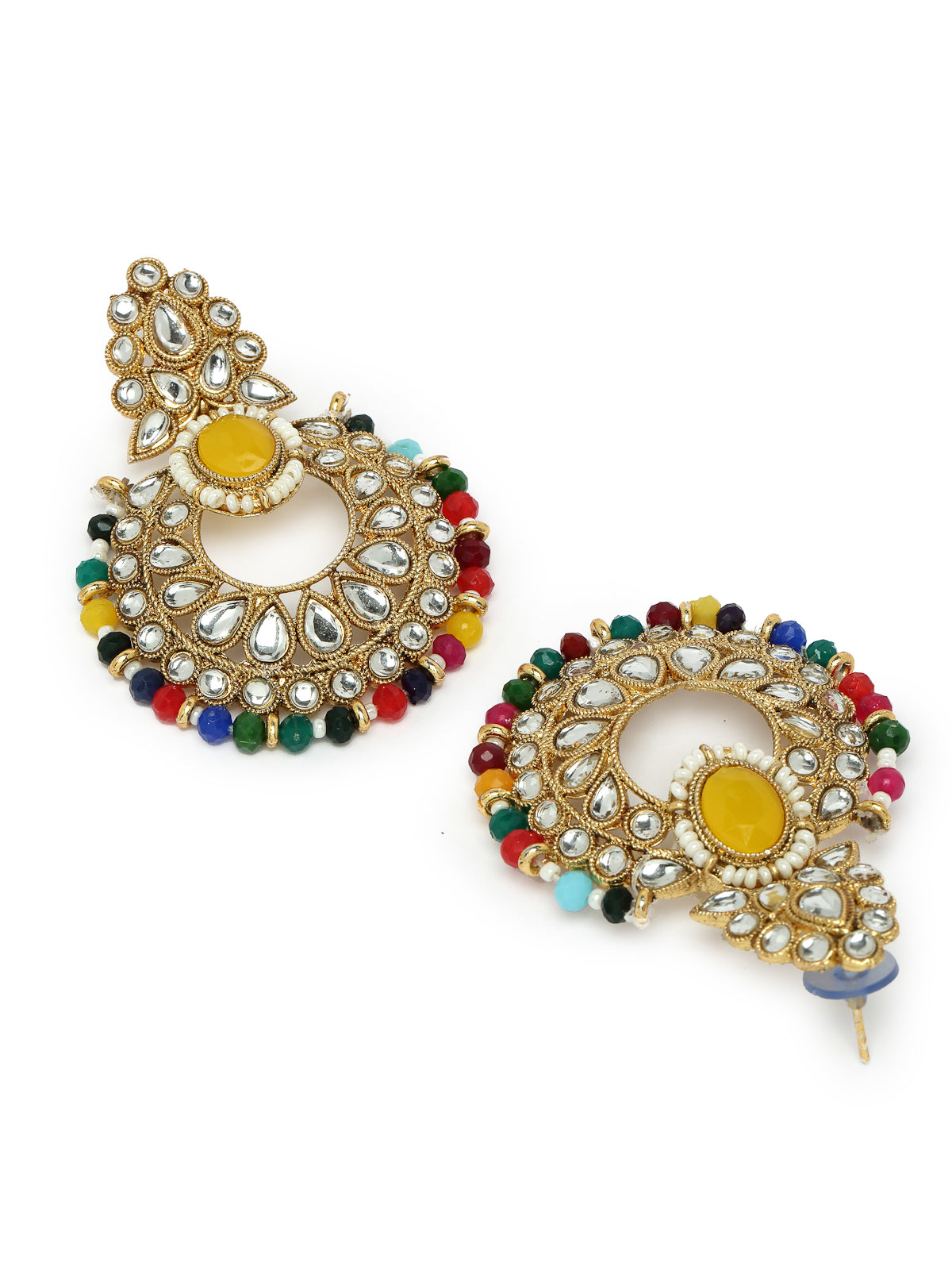 Sukkhi Delightful Trendy Gold Plated Multi Kundan & Beads Choker Necklace Set With Earring And Maangtika | Jewellery Set For Women (NS105575)