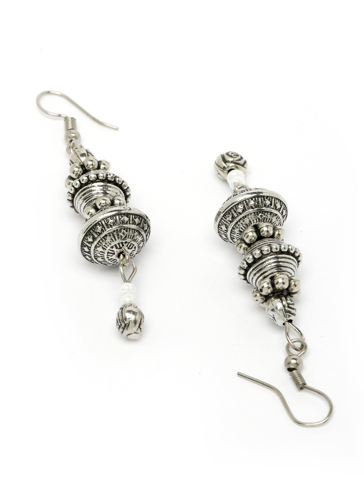 Sukkhi Ethnic Oxidised Silver Plated Floral Stylish Beads Long Necklace Set And Earring | Jewellery Set For Women (NS105588)