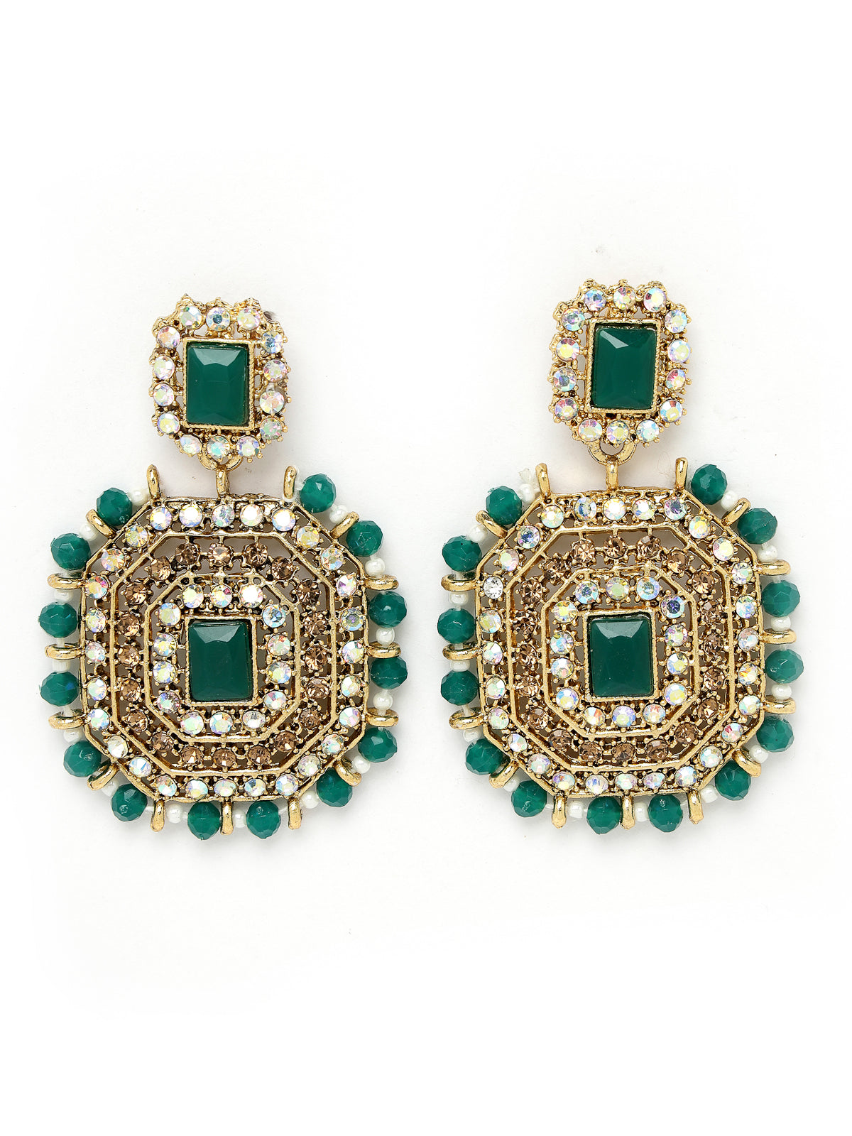 Sukkhi Decent Traditional Green Kundan & Beads Choker Necklace Set With Earring And Maangtika | Jewellery Set For Women (NS105591)