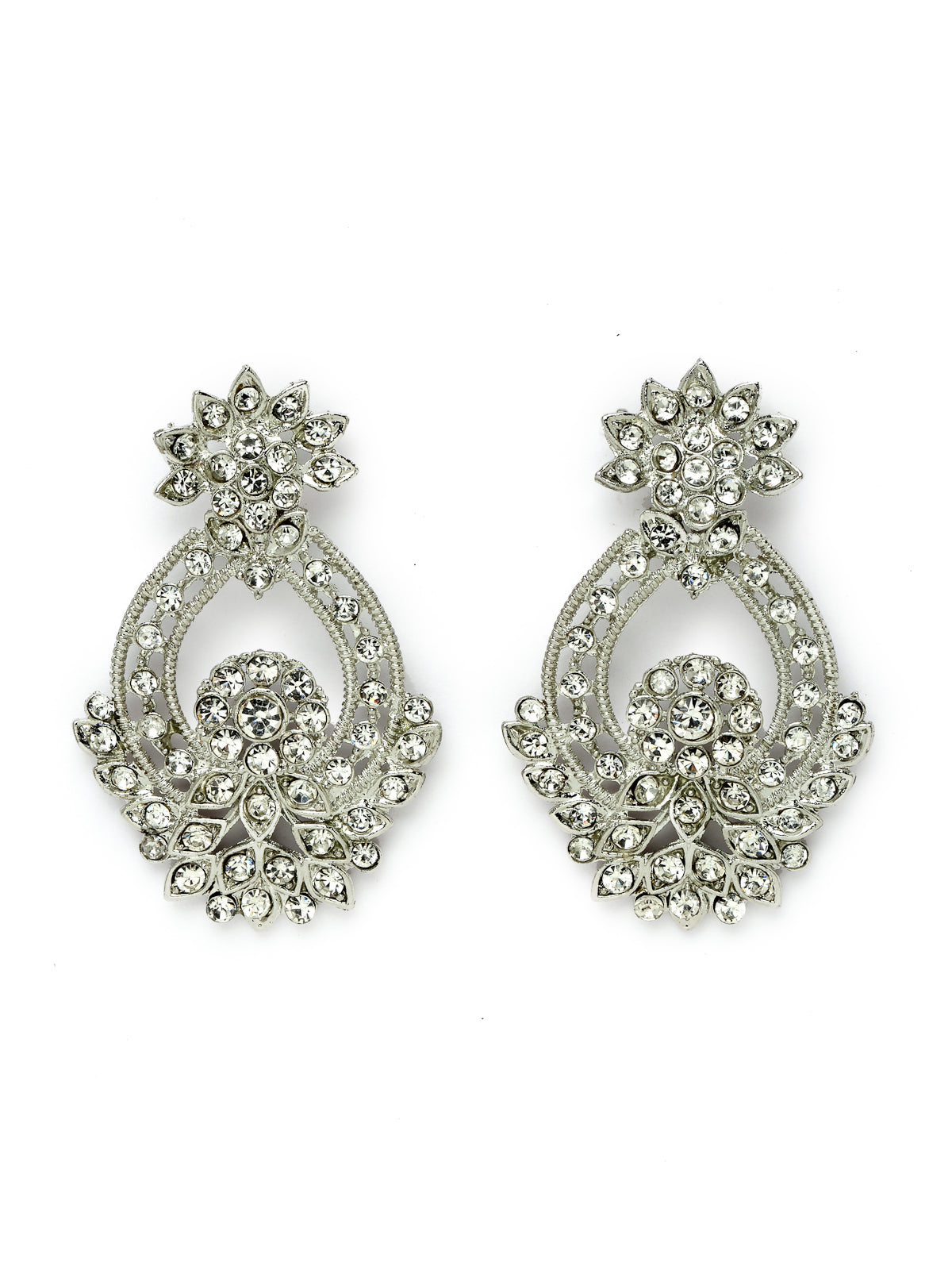 Sukkhi Unique Fashionable Rhodium Plated Silver AD Stone Choker Necklace Set With Earring And Maangtika | Jewellery Set For Women (NS105606)