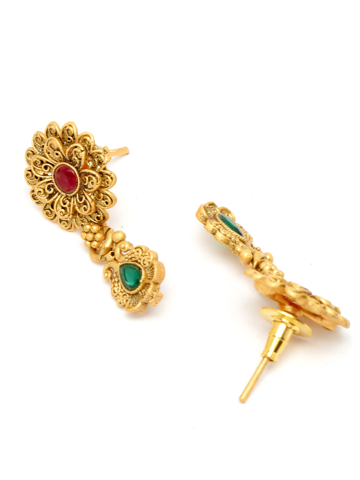 Sukkhi Arresting Gold Plated Gold Beads Copper Choker Necklace Set With Studs Earring | Jewellery Set For Women (NS105615)