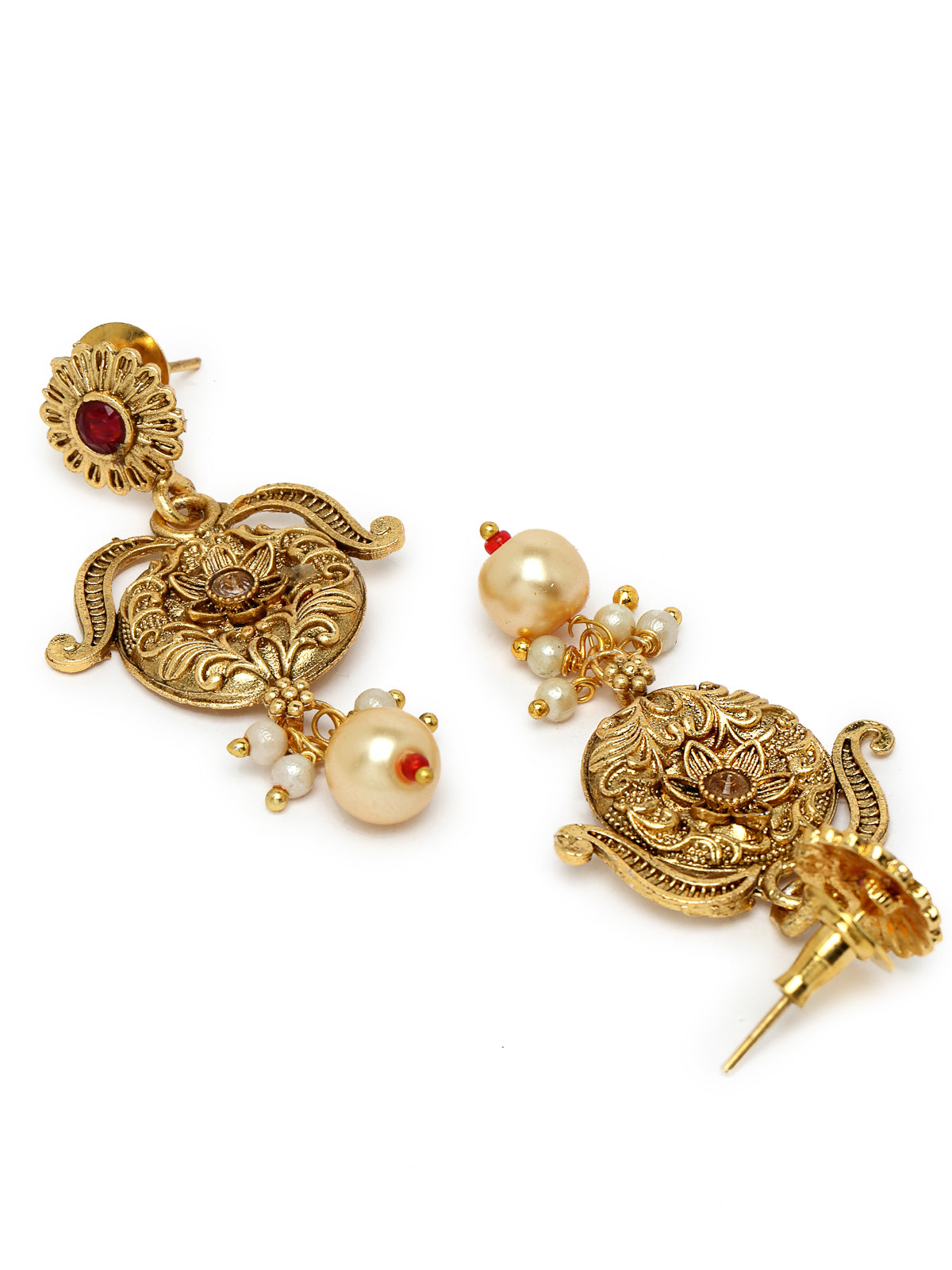 Sukkhi Sophisticated Gold Plated Copper Beads Collar Bone Necklace Set And Earring | Jewellery Set For Women (NS105616)