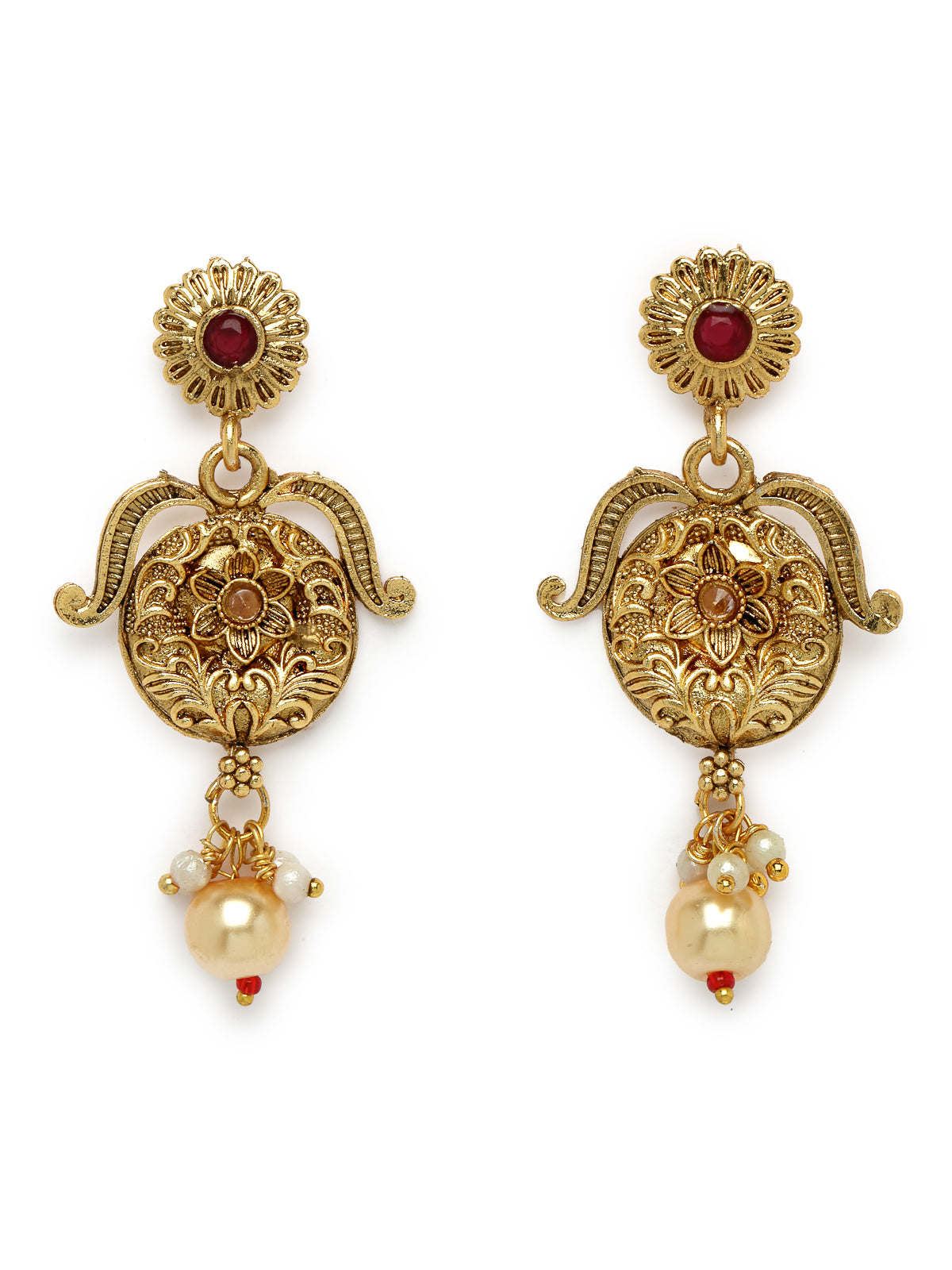 Sukkhi Sophisticated Gold Plated Copper Beads Collar Bone Necklace Set And Earring | Jewellery Set For Women (NS105616)