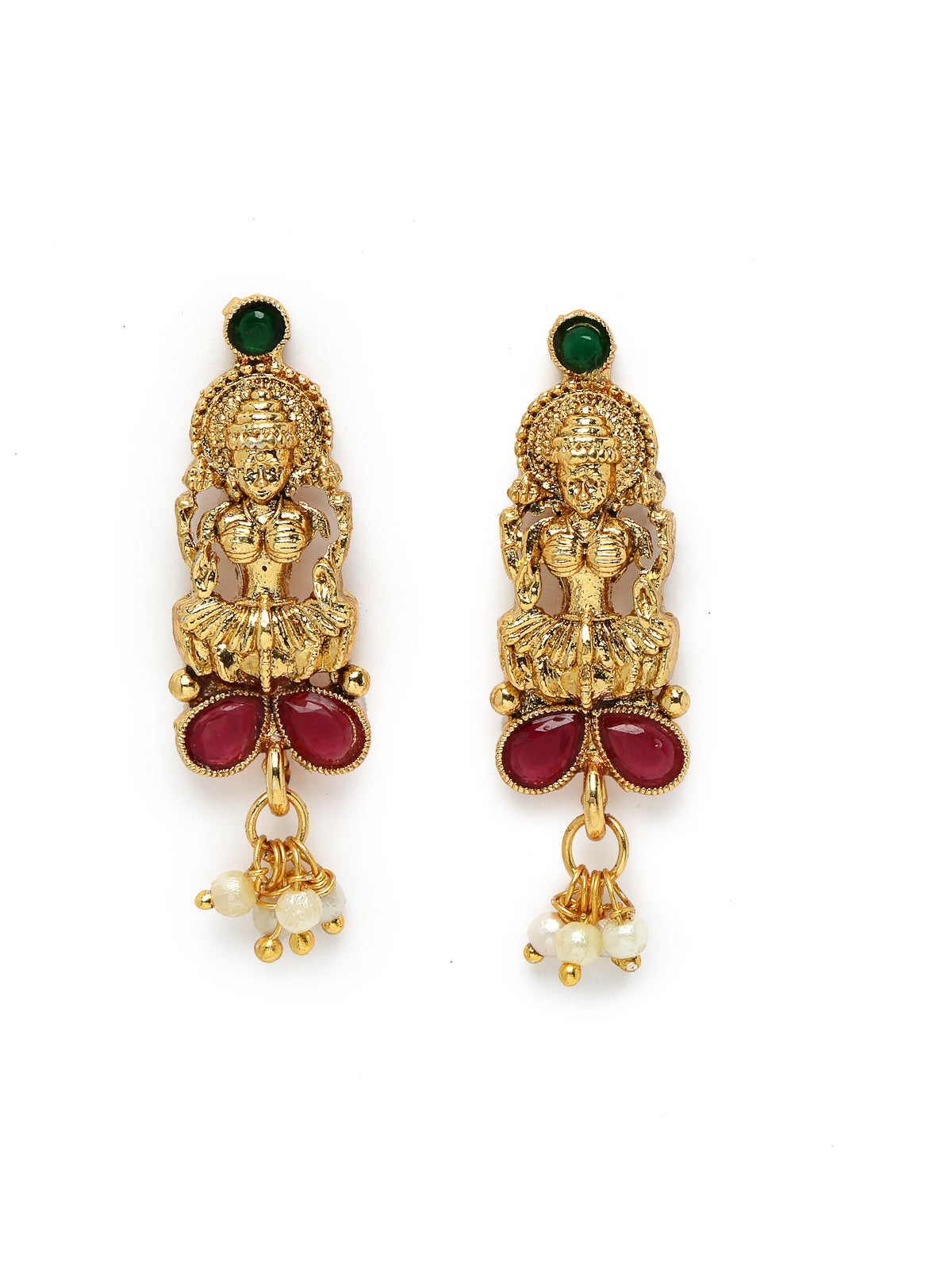 Sukkhi Traditional Gold Plated Copper Temple Collar Bone Necklace Set And Earring | Jewellery Set For Women (NS105618)