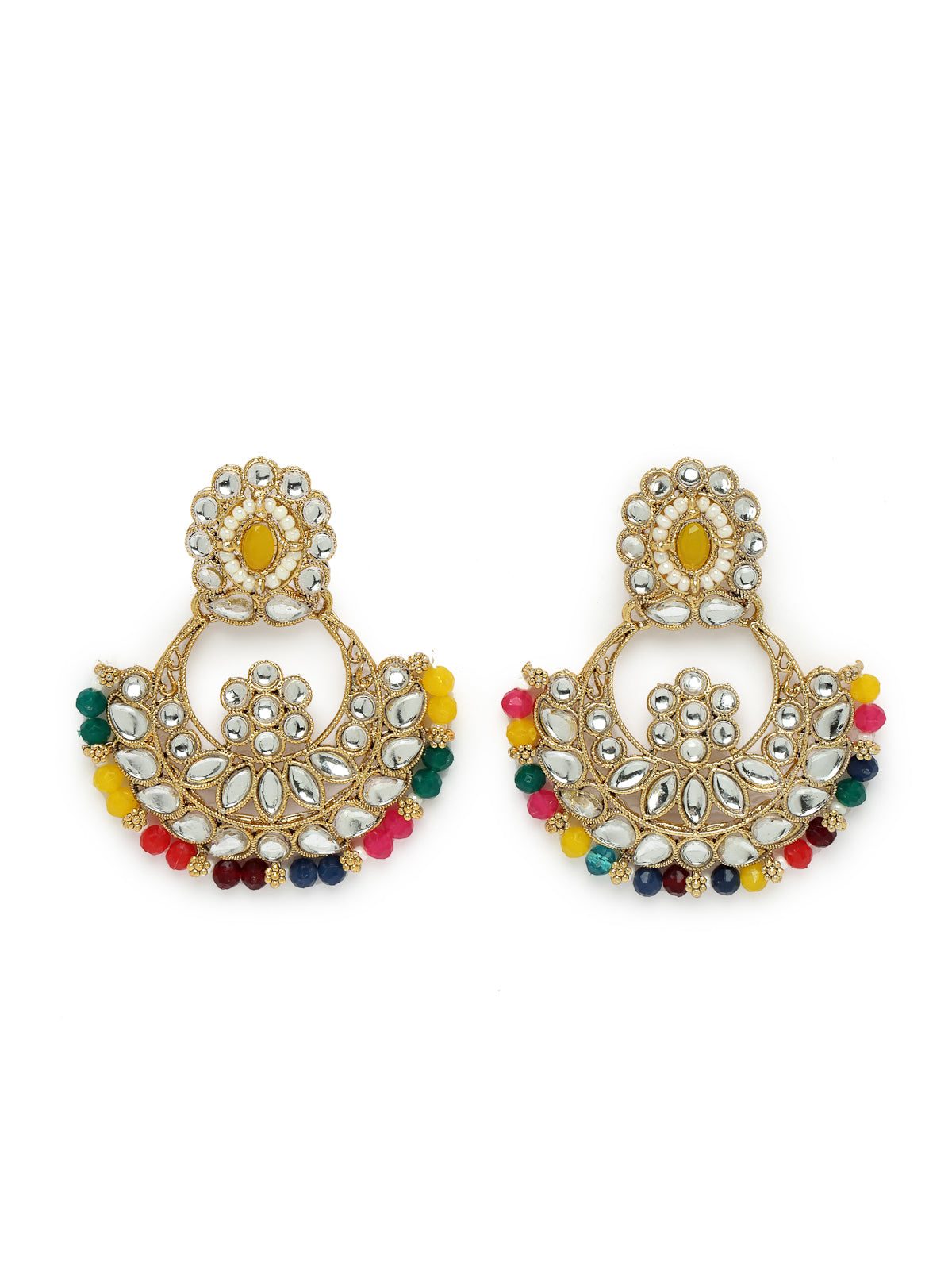 Sukkhi Sophisticated Traditional Looked Multicolor Stone Choker Necklace Set With Chandbali Earring And Mangtikka | Jewellery For Women (NS105650)