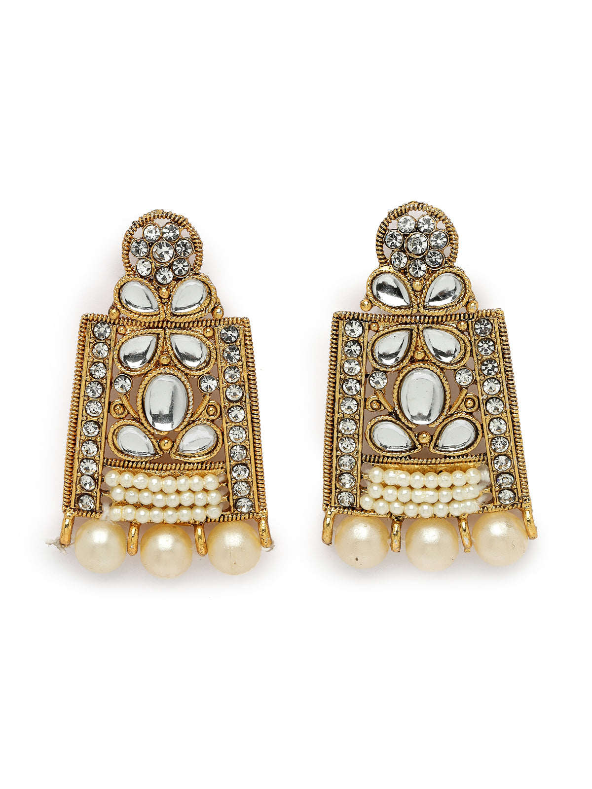 Sukkhi Adorable Unique Stylish White Stone With Pearls Choker Necklace Set With Earring And Maangtika | Jewellery Set For Women (NS105654)