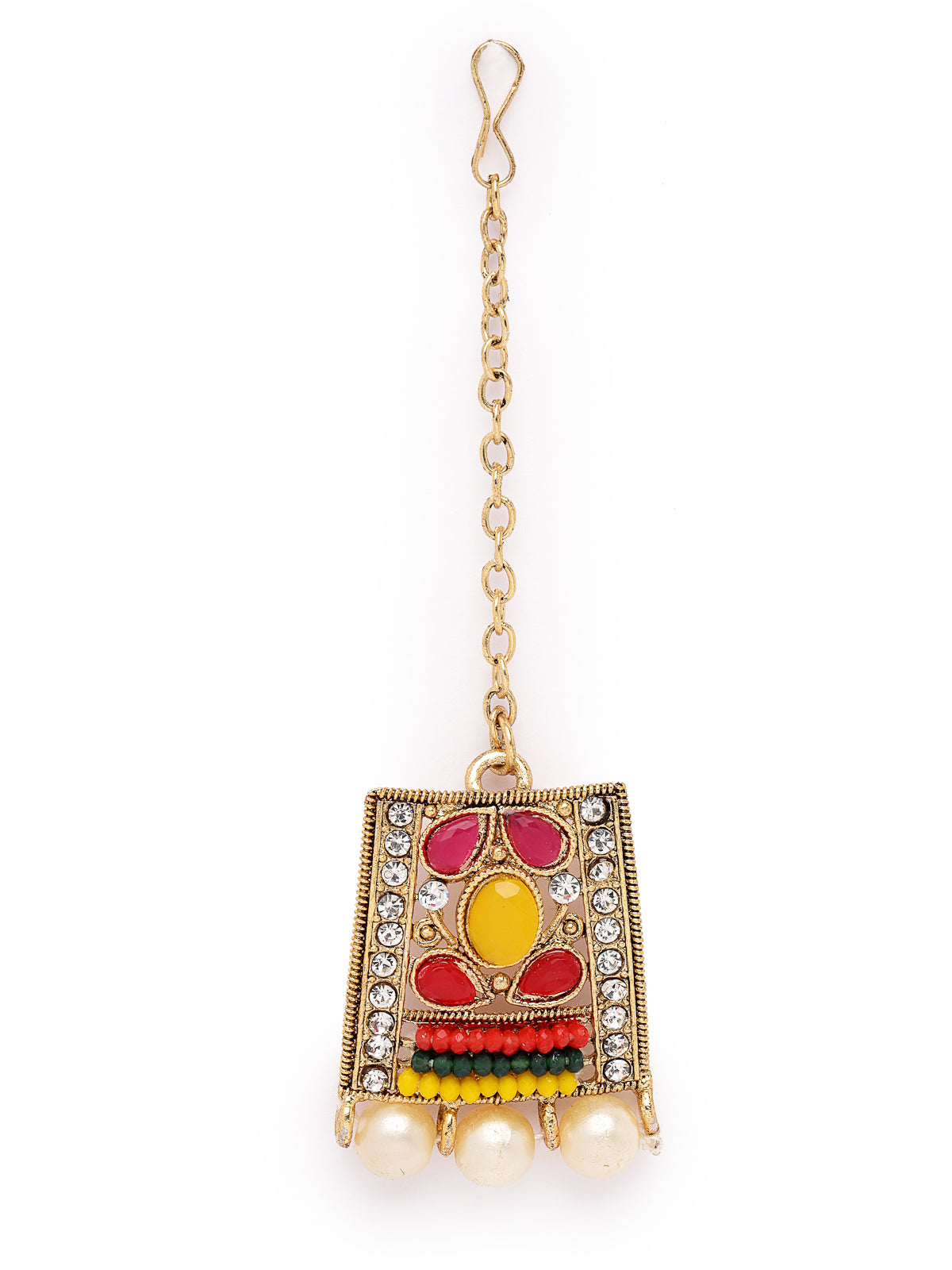 Sukkhi Adorable Unique Stylish Multicolor Stone With Pearls Choker Necklace Set With Earring And Maangtika | Jewellery Set For Women (NS105656)