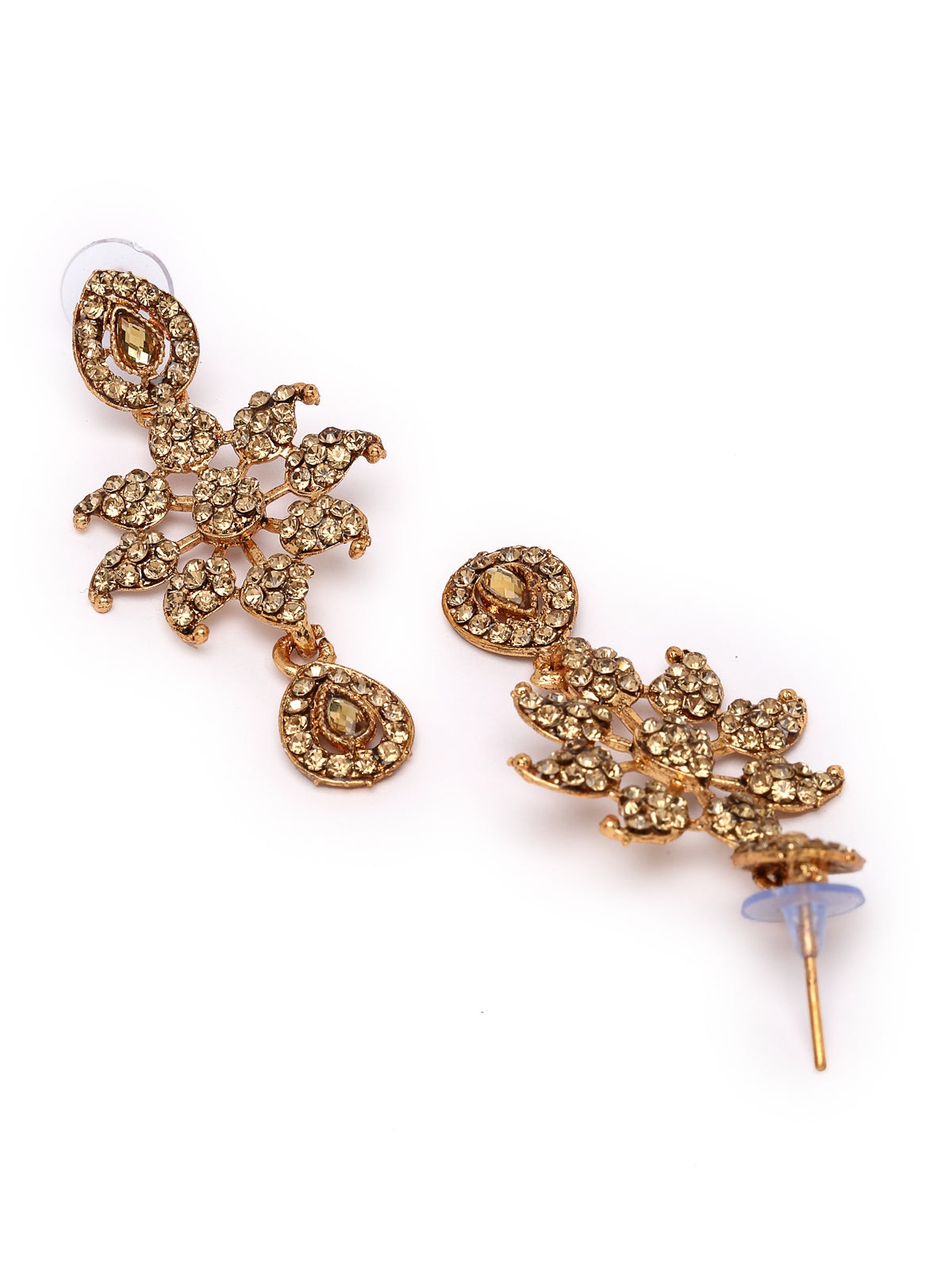 Sukkhi Smashing Gold Plated AD Stone Collar Bone Necklace Set And Earring | Jewellery Set For Women (NS105662)