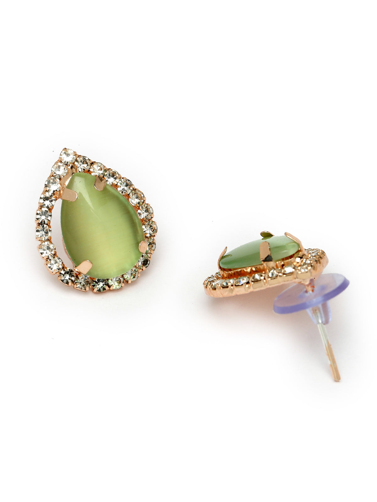 Sukkhi Elaborate Gold-Plated With AD Green Collar Bone Necklace Set With Drop Earrings | Jewellery Jewellery Set For Women (NS105704)