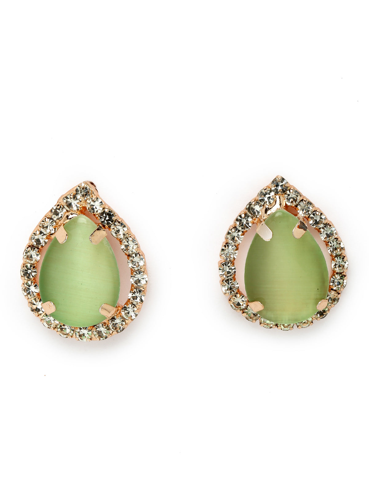 Sukkhi Elaborate Gold-Plated With AD Green Collar Bone Necklace Set With Drop Earrings | Jewellery Jewellery Set For Women (NS105704)