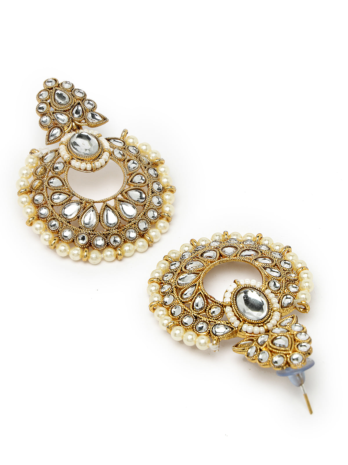 Sukkhi Indian Traditional Gold Plated White Stone & Beads Choker Necklace Set With Earring And Maangtika | Jewellery Set For Women (NS105709)