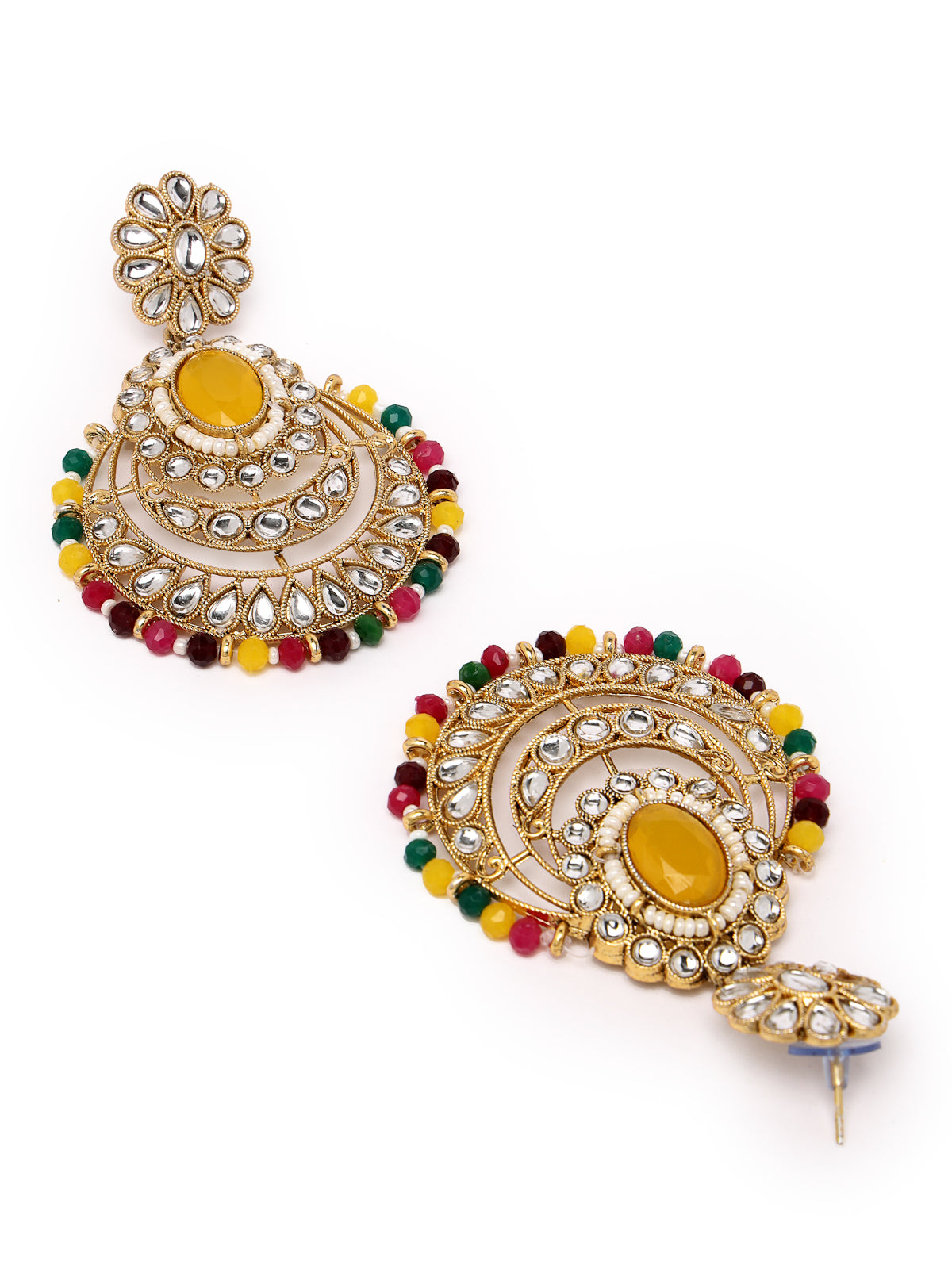 Sukkhi Indian Traditional Gold Plated Multicolor Stone & Beads Choker Necklace Set With Earring And Maangtika | Jewellery Set For Women (NS105711)