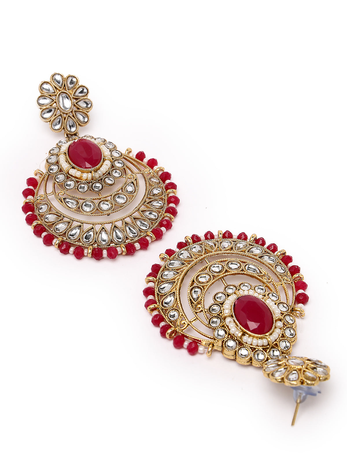 Sukkhi Indian Traditional Gold Plated Rani Pink Stone & Beads Choker Necklace Set With Earring And Maangtika | Jewellery Set For Women (NS105712)