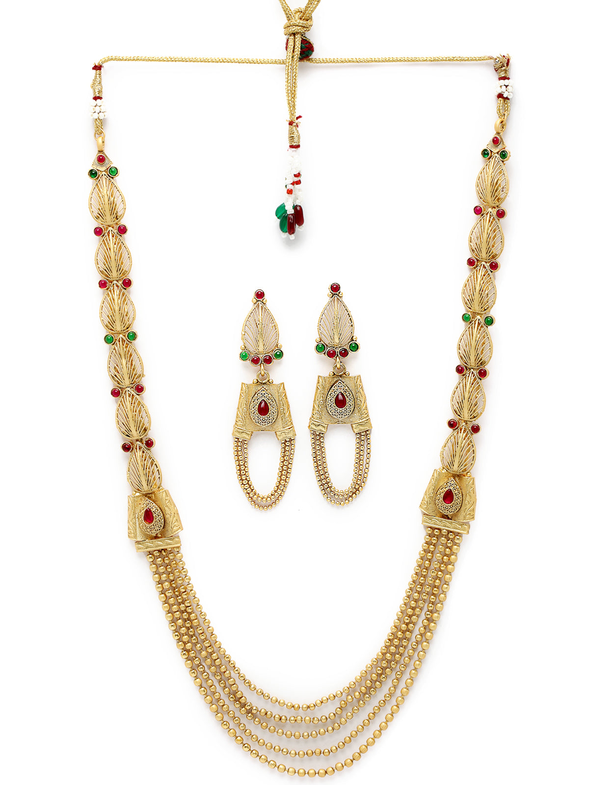 Sukkhi Intriguing Gold Plated Rani Haar Long Kundan Studded Matinee Necklace Set And Earring | Jewellery Set For Women (NS105731)