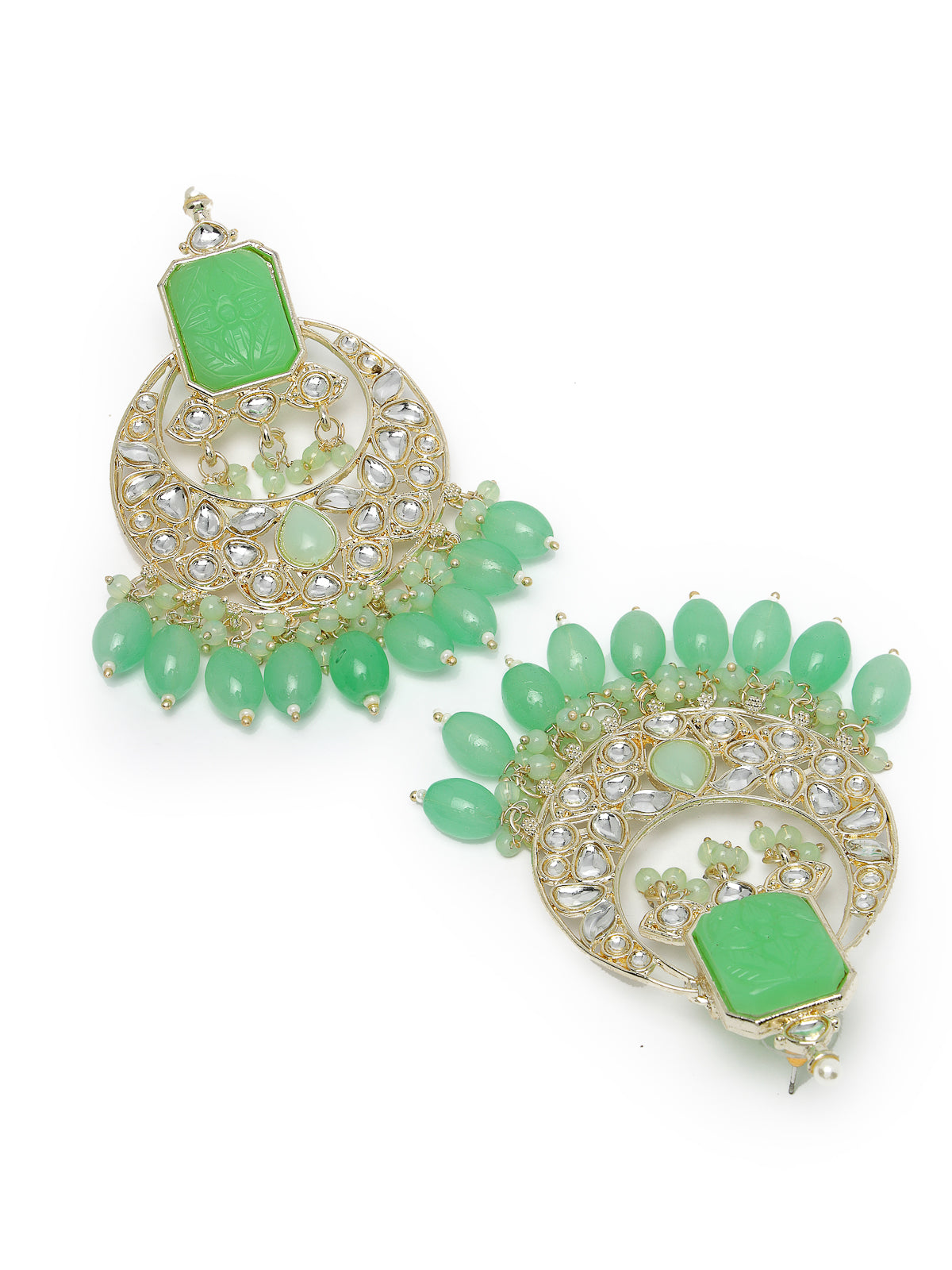 Studio Sukkhi High-fashion Gold Plated Mint Green Beads Choker Necklace Set For Women NS105799