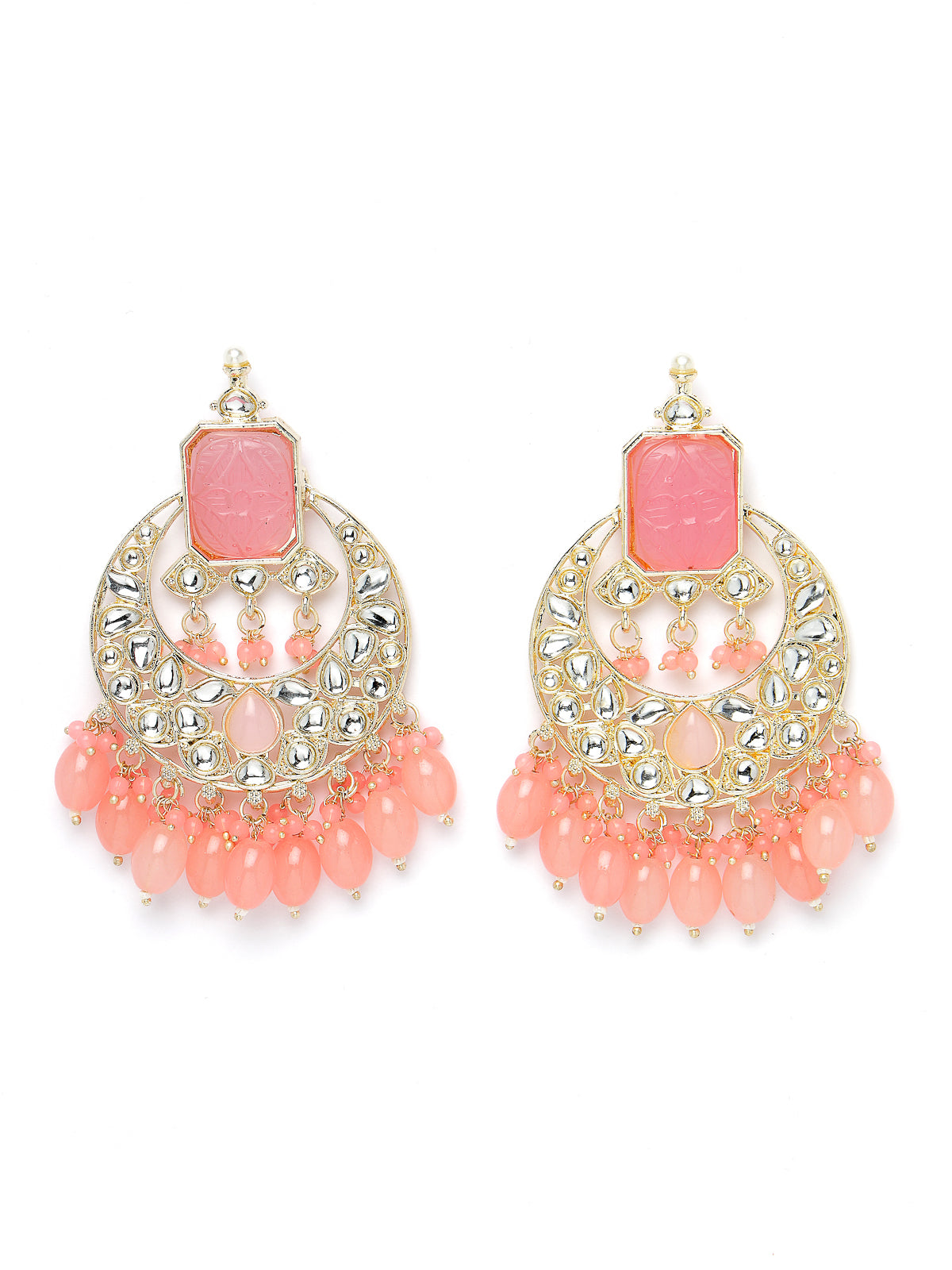 Studio Sukkhi Fashion-forward Gold Plated Pink Beads Choker Necklace Set For Women NS105800