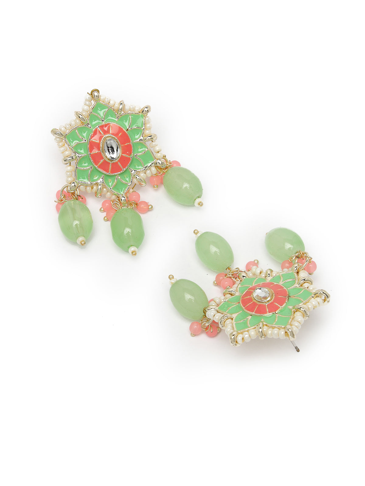 Studio Sukkhi Attractive Gold Plated Meenakari Cascading Waterfall Beads Necklace Set for Women NS105801