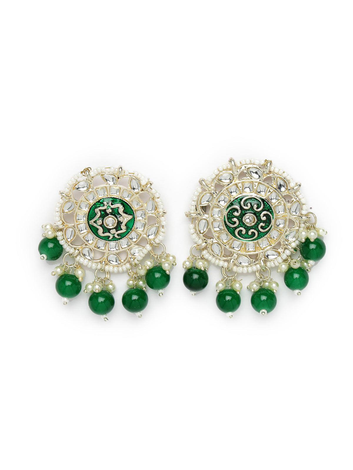 Studio Sukkhi Beddable Gold Plated Green Kundan & Beads Choker Necklace Set For Women NS105810