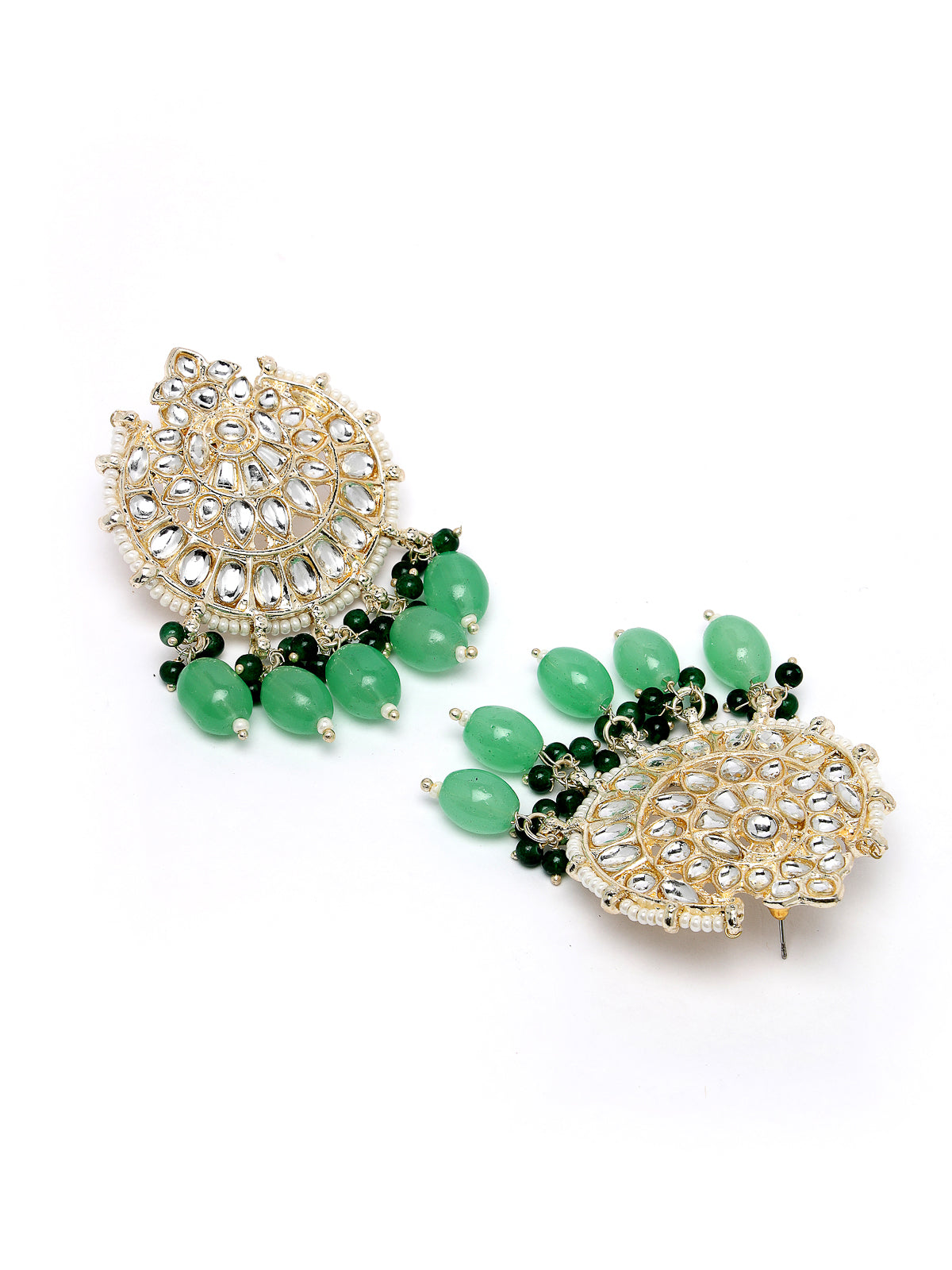 Studio Sukkhi Easy Gold Plated Green Kundan & Beads Choker Necklace Set For Women NS105811