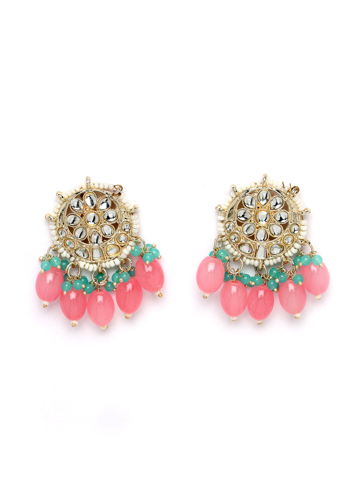 Studio Sukkhi All-Season Gold Plated Pink Kundan & Beads Choker Necklace Set For Women NS105814