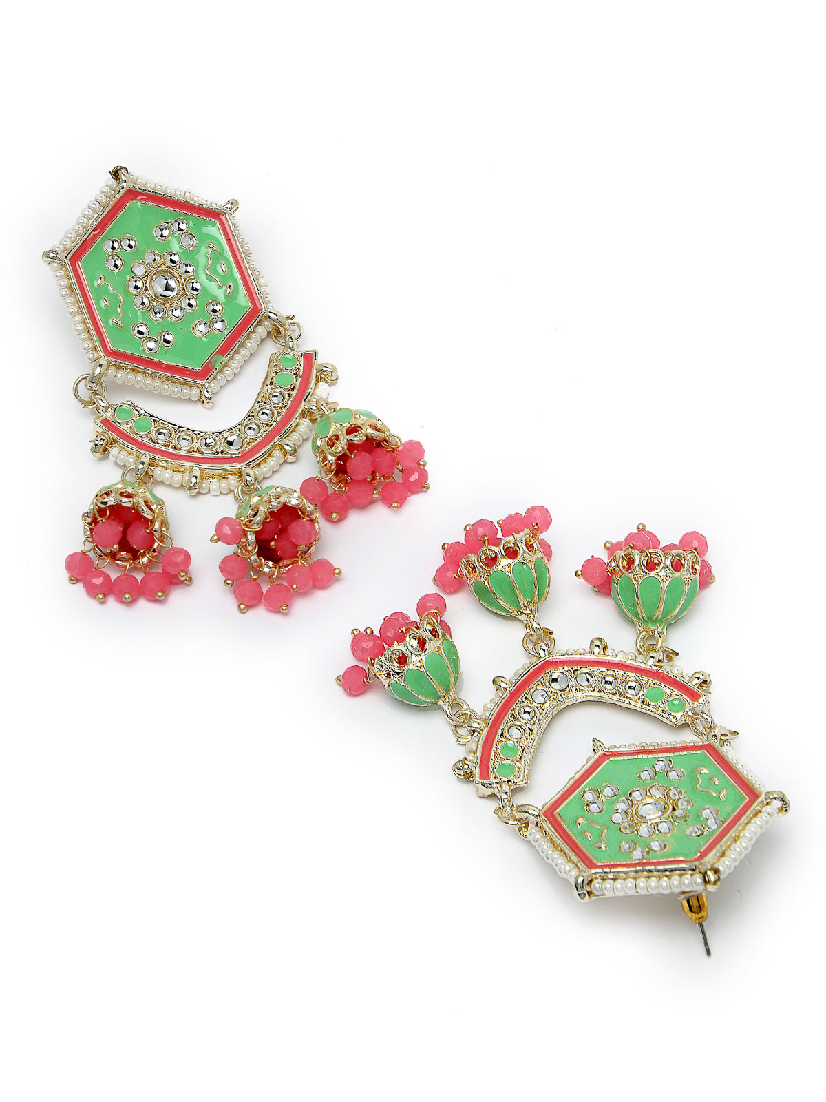 Studio Sukkhi Smashing Gold Plated Mint Green Kundan & Beads Choker Necklace Set For Women NS105821