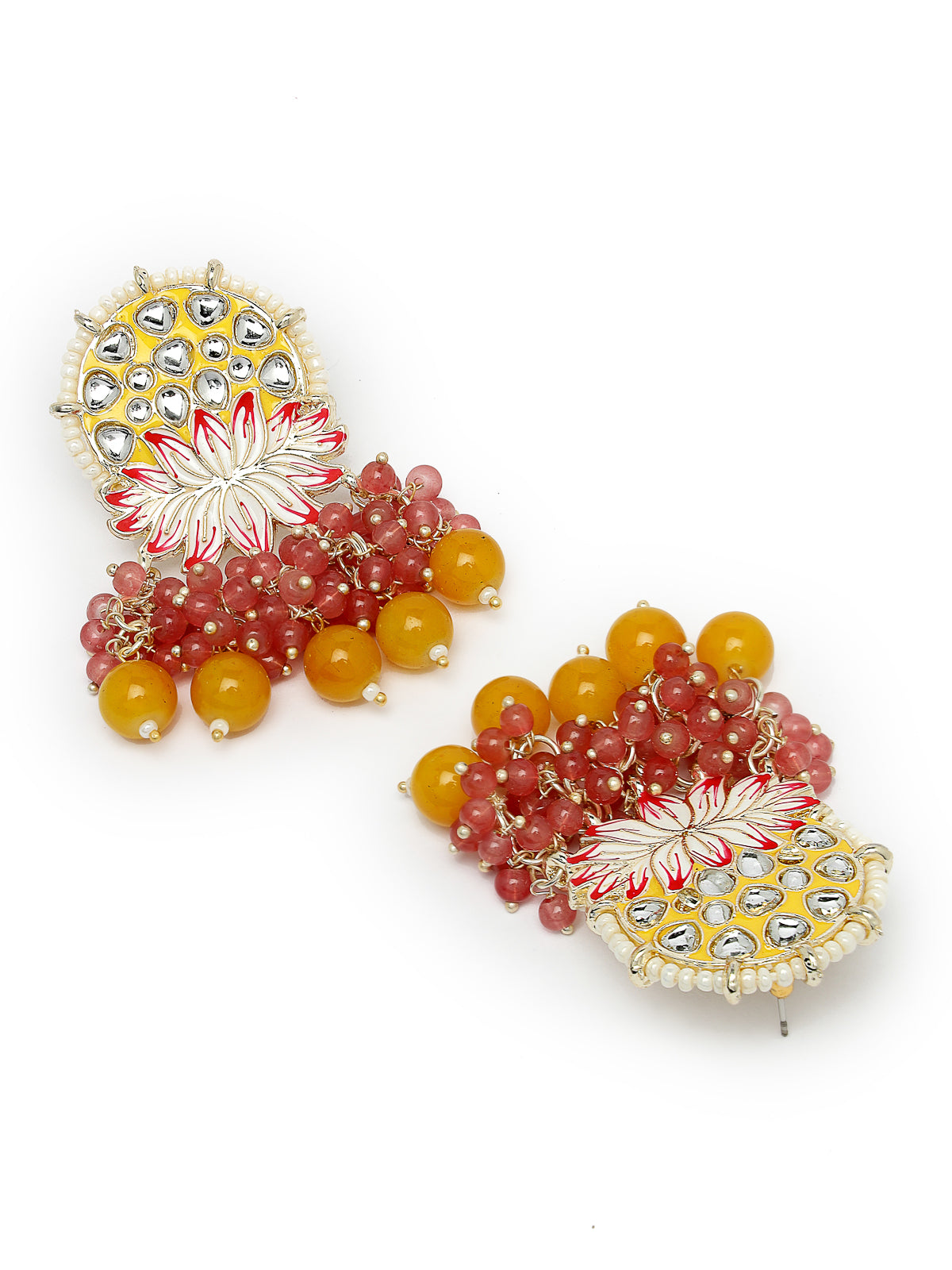 Studio Sukkhi Dazzling Gold Plated Yellow Kundan & Beads Choker Necklace Set For Women NS105822
