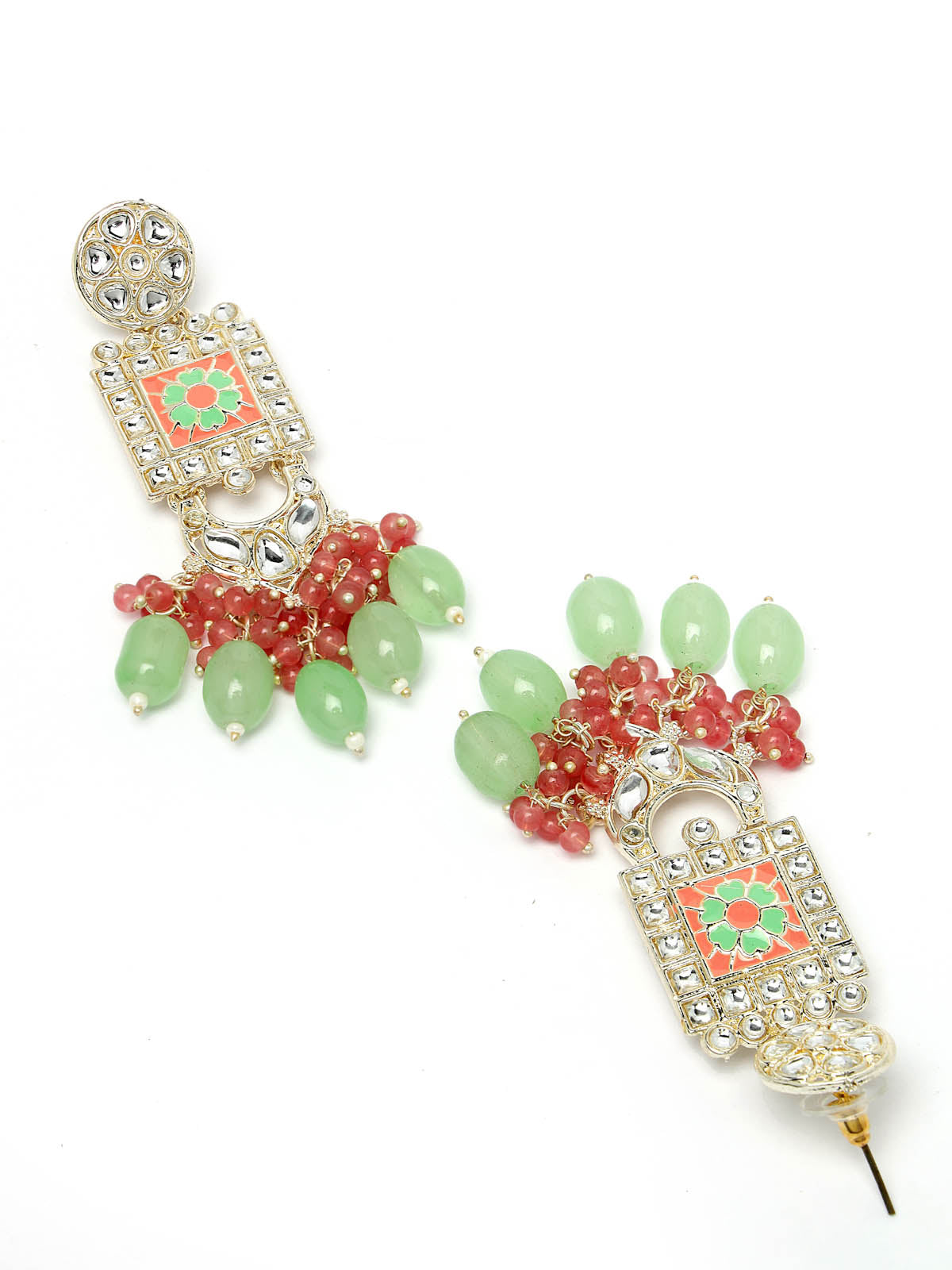 Studio Sukkhi Bewitching Gold Plated Mint Green Kundan & Beads Choker Necklace Set For Women NS105823