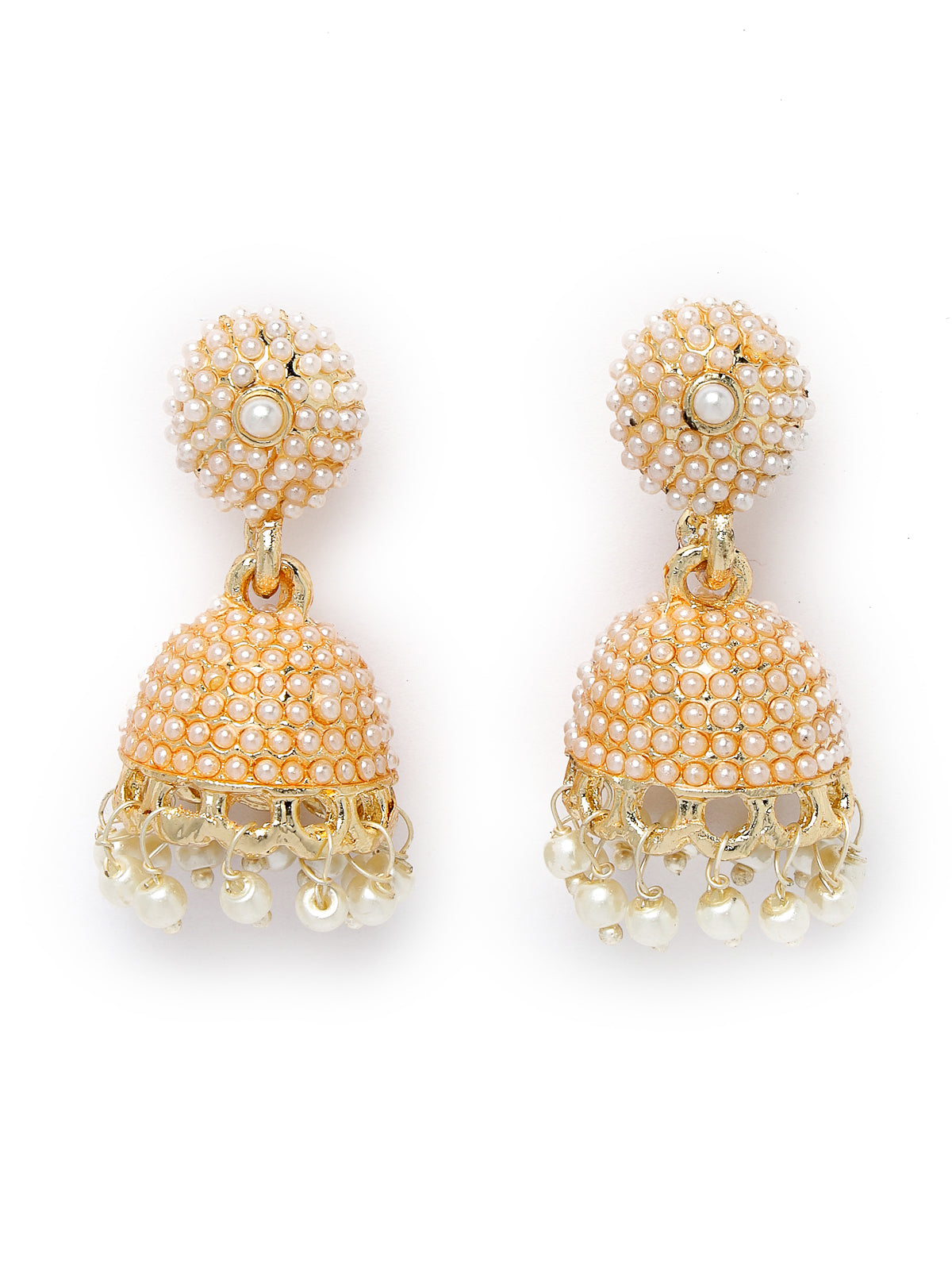 Studio Sukkhi Creative Gold Plated White Beads Choker Necklace Set For Women NS105826