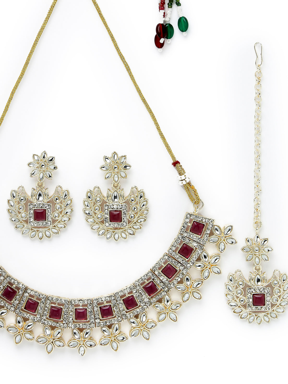 Studio Sukkhi Gorgeous Gold Plated Purple Kundan Choker Necklace Set For Women NS105827