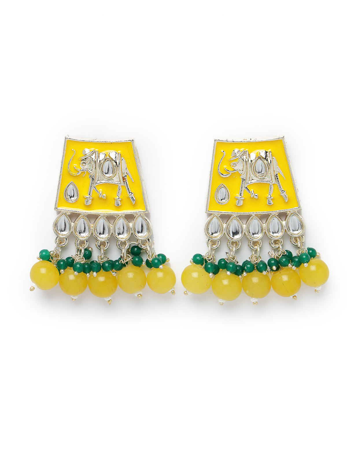 Studio Sukkhi Artistic Gold Plated Yellow Kundan & Beads Choker Necklace Set For Women NS105828