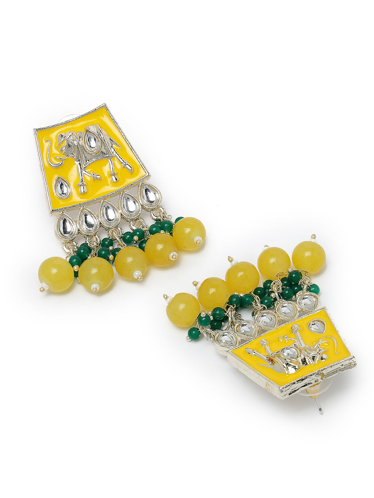 Studio Sukkhi Artistic Gold Plated Yellow Kundan & Beads Choker Necklace Set For Women NS105828