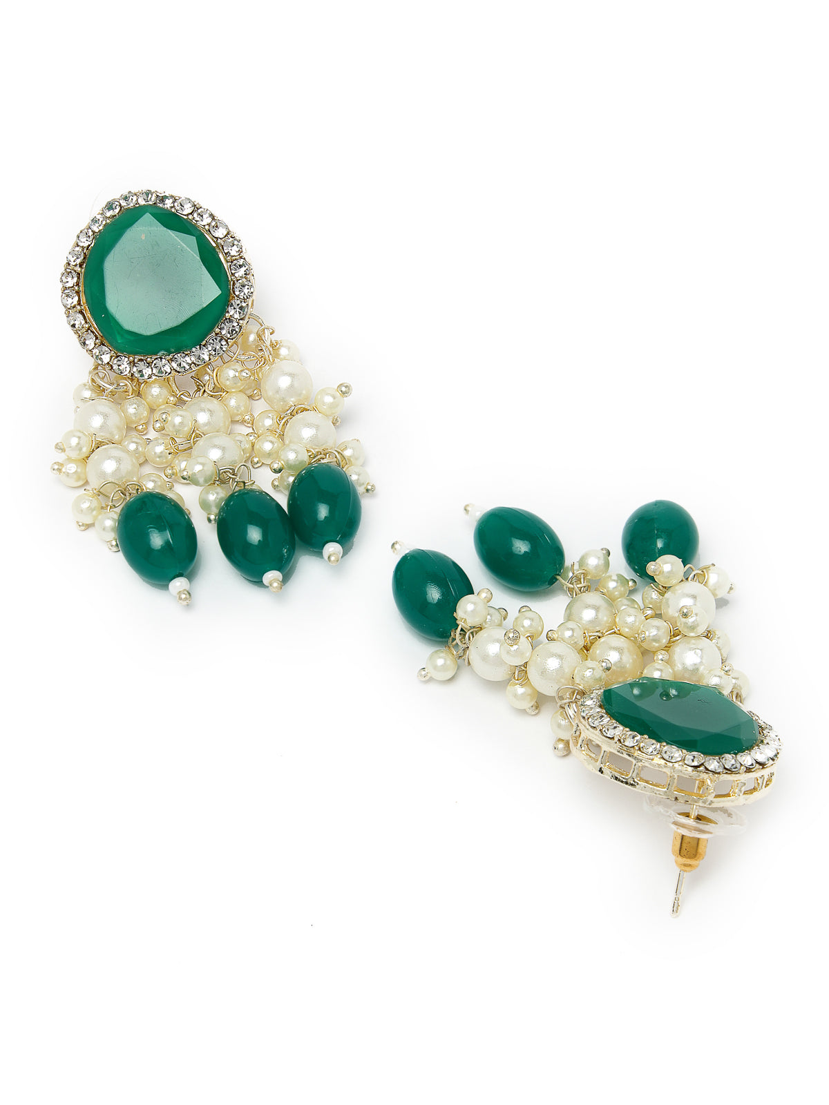 Studio Sukkhi Sparkling Gold Plated Green Kundan & Beads Choker Necklace Set For Women NS105829