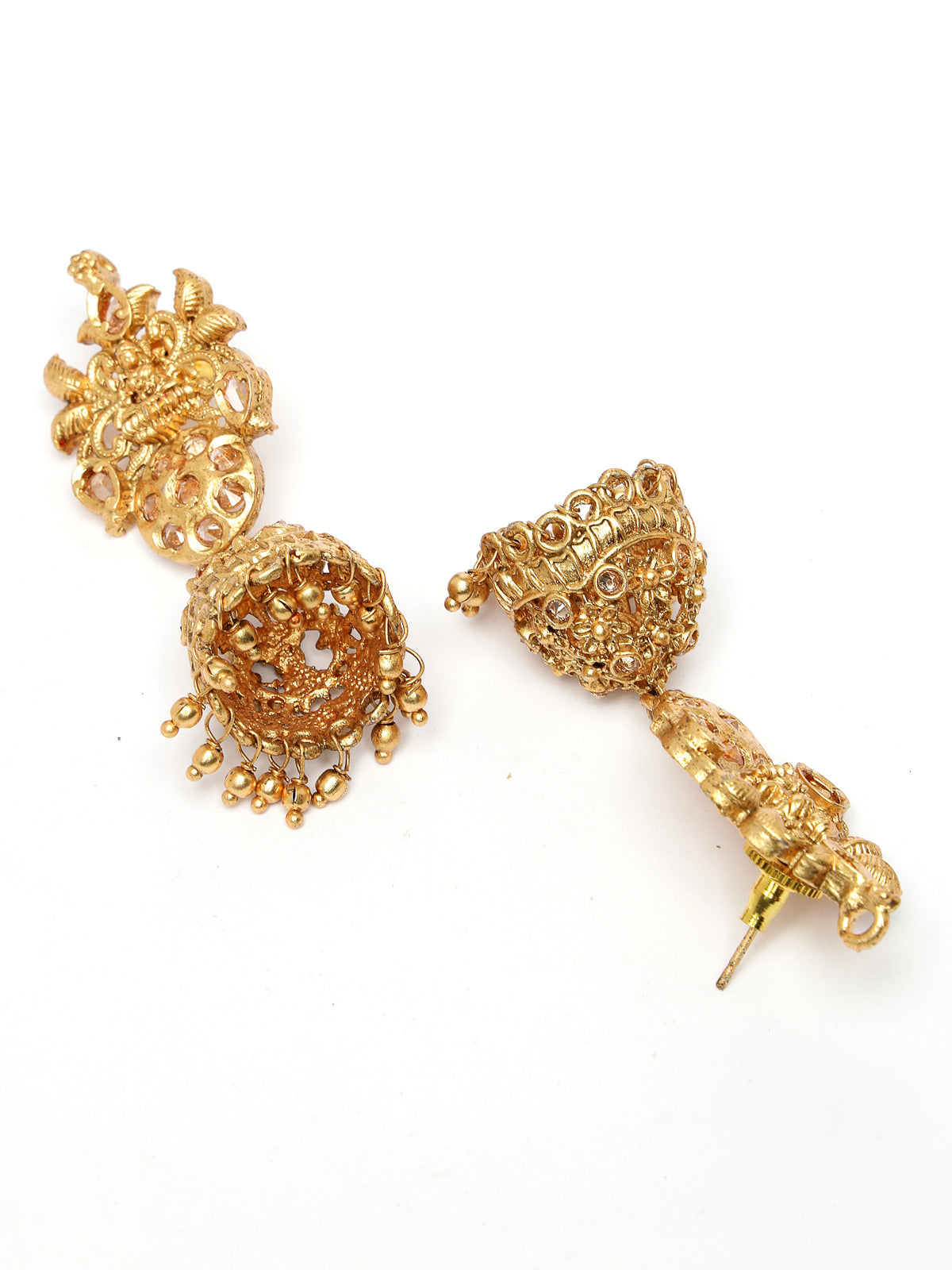 Sukkhi Admirable Traditional Gold Plated Golden Temple Choker Necklace Set with Jhumki/Jhumka Earrings Jewellery Set For Women & Girls|Set of 1|NS106070