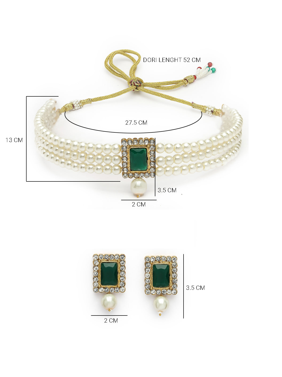 Sukkhi Gold Plated Indian Traditional Crystal Pearl Beaded Choker Necklace Set with Drop Earring Jewellery Set For Women & Girls|Set of 1|NS106104