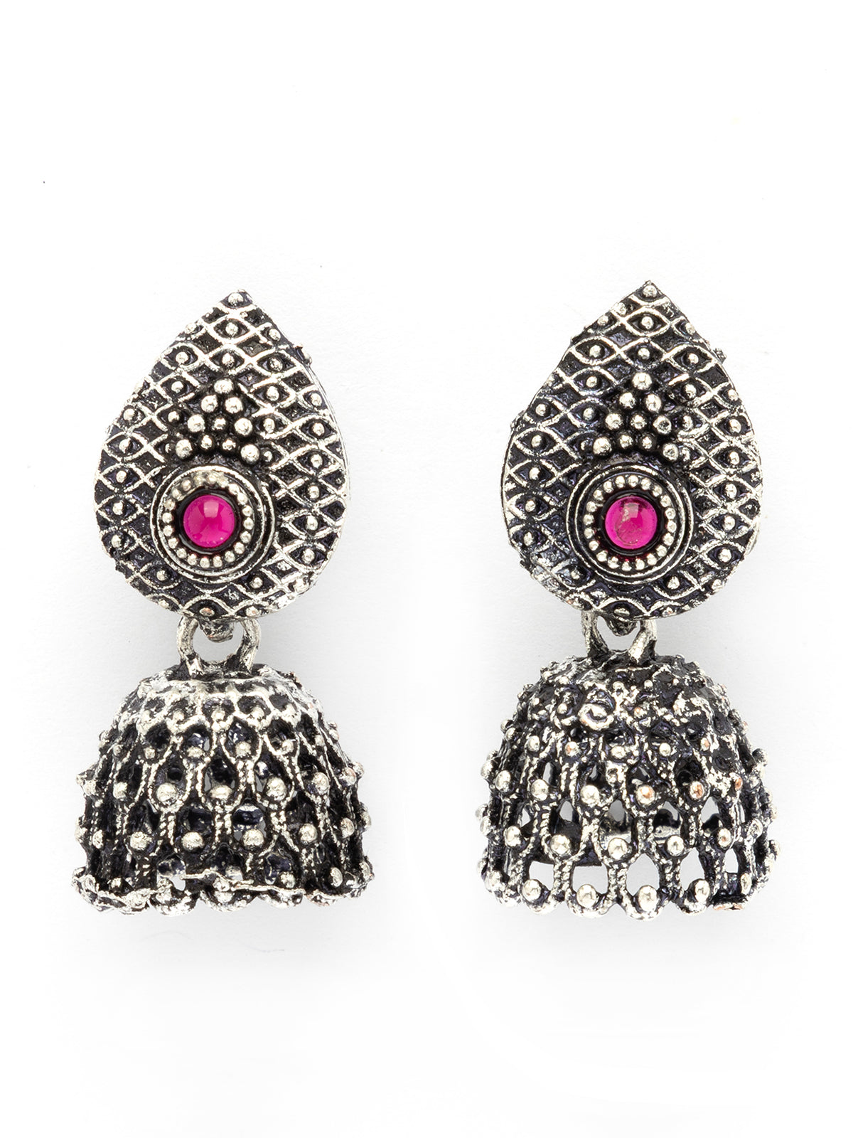 Sukkhi Classical Laxmi Design Silver Oxidised Plated Choker Necklace Set & Jhumka/Jhumki Earring Jewellery Set for Women & Girls|NS107082