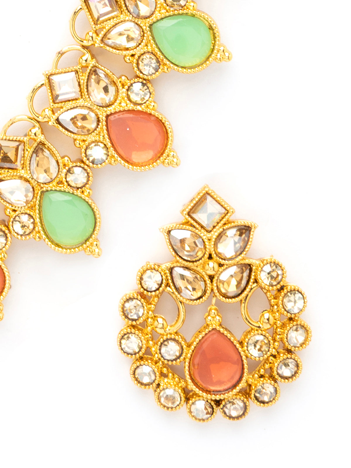 Sukkhi Bewitching Crystal Stone Studded Drop Style Choker Necklace Set with Drop Earring Jewellery for Women|NS107083