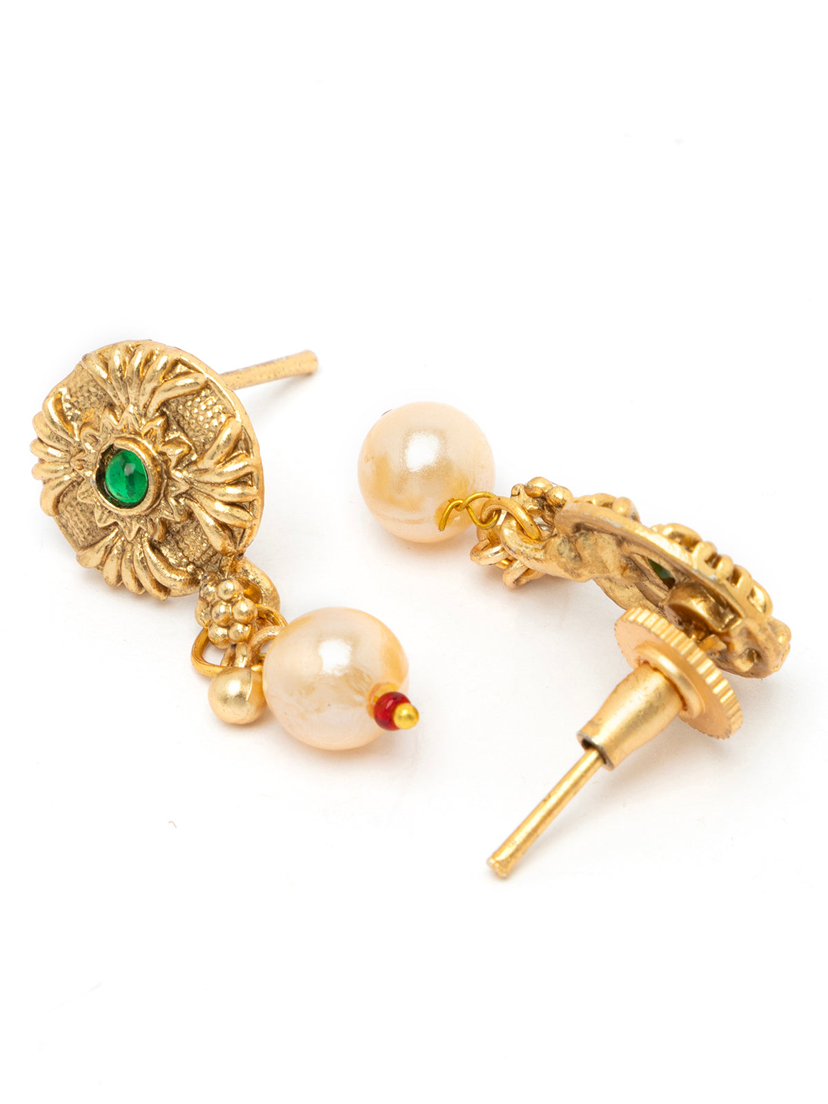 Sukkhi Lavish Gold Plated Floral AD Stone Studded Choker Necklace Set with Drop Earring Jewellery for Women & Girls|NS107086