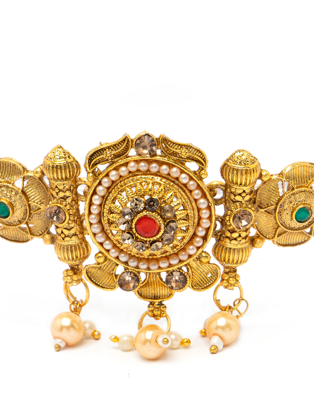 Sukkkhi Admirable Traditional Gold Plated Choker Necklace with Dangle Earring Jewellery for Women & Girls |NS107087