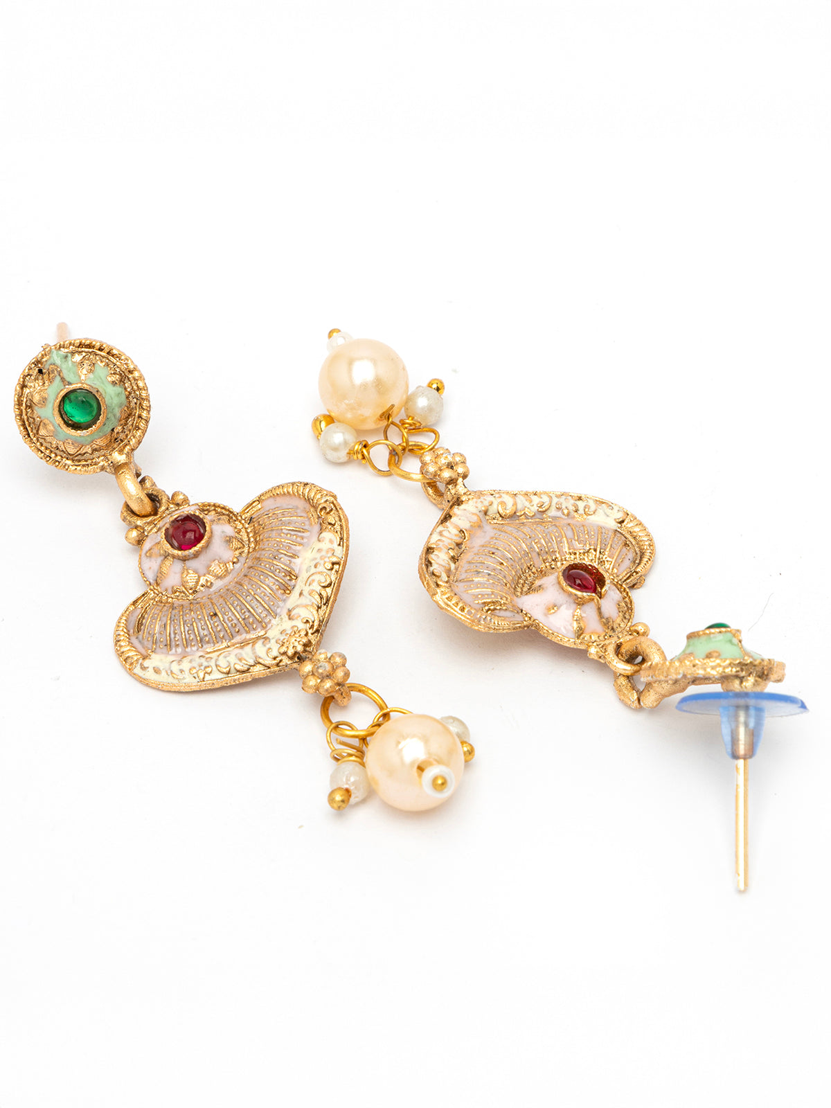 Sukkhi Decent Traditional Gold Plated With Matte Finish Long Necklace Set & Dangle Earring Jewellery For Women|NS107092