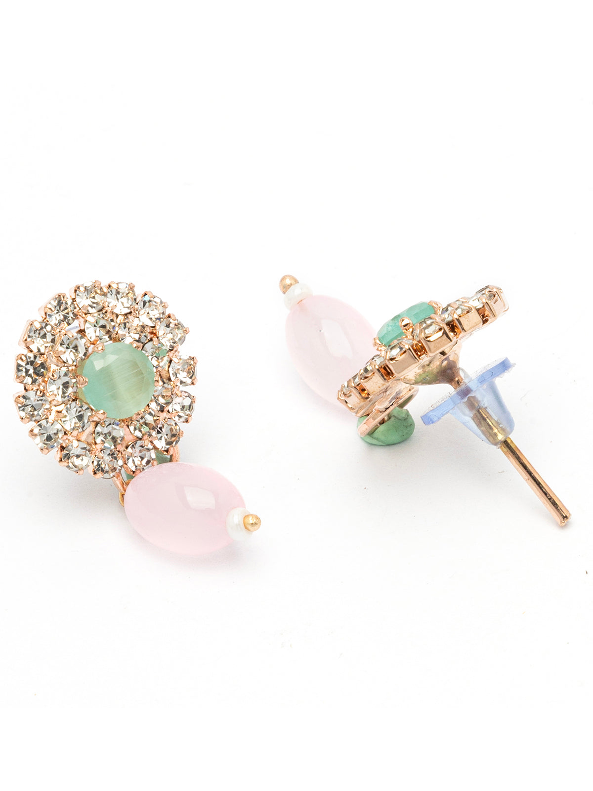 Sukkhi Unique Fashionable AD Stones With Pearl Gold Plated Multistand Necklace Set & Drop Earring Jewellery for Women| NS107093