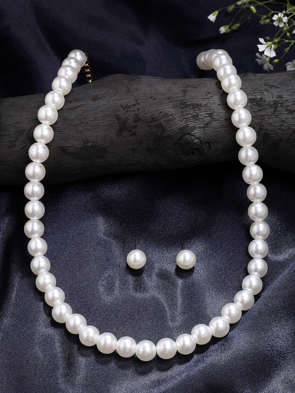 Scintillare By Sukkhi Eye-Catchy Faux Pearls Moti Mala Necklace With Matching Pearl Studs Earring Jewellery Set For Women & Girls|NS107290