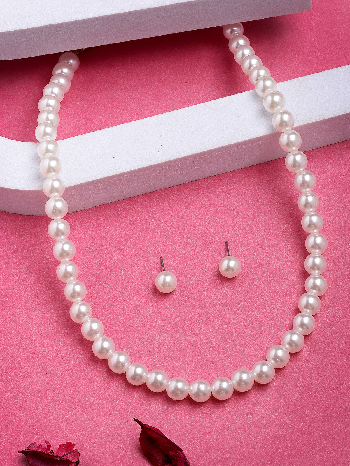 Scintillare By Sukkhi Eye-Catchy Faux Pearls Moti Mala Necklace With Matching Pearl Studs Earring Jewellery Set For Women & Girls|NS107290