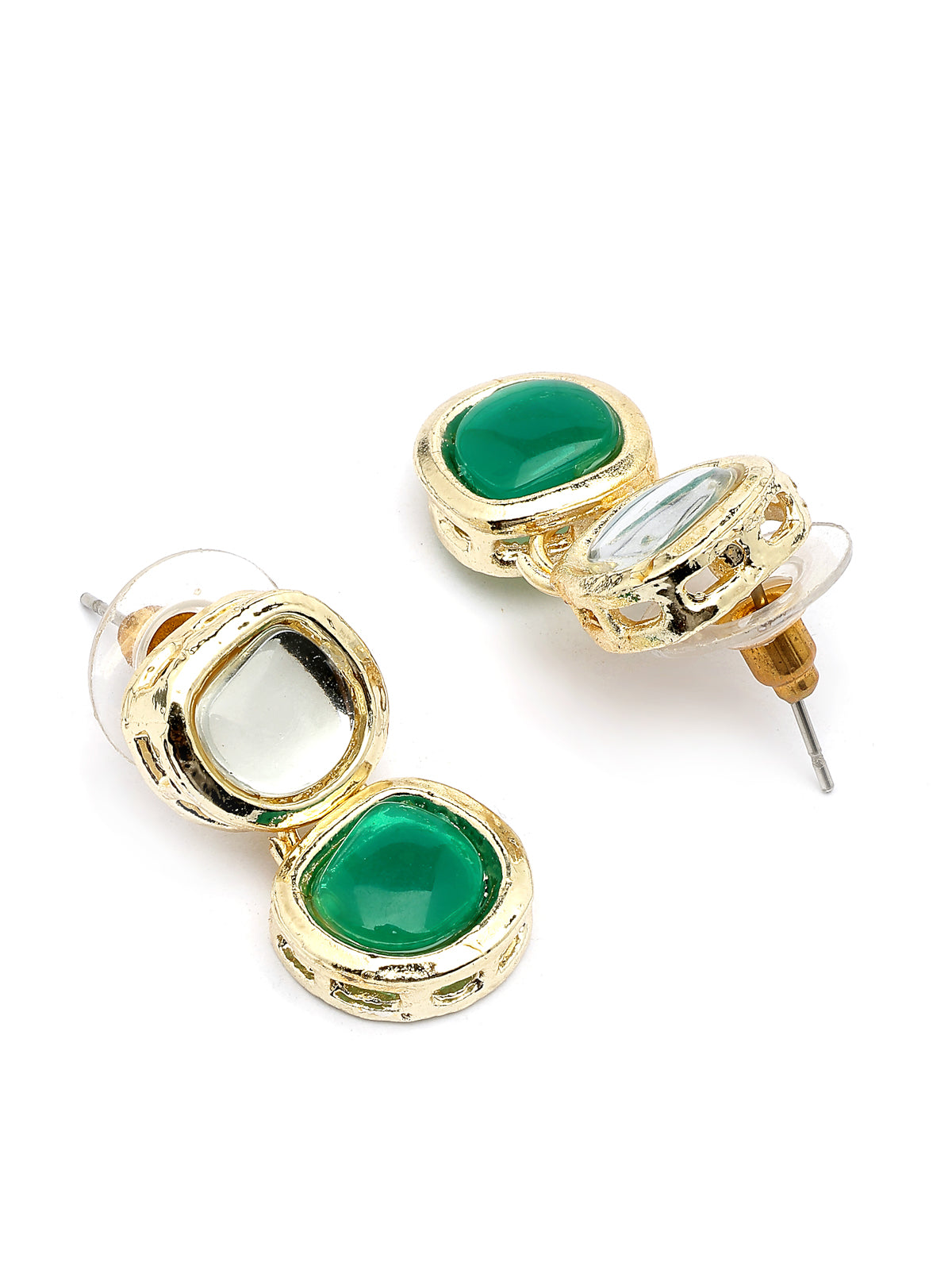 Sukkhi Versatile Fashion Design Gold Plated Kundan with Multilayers Green Necklace & Drop Earring & Ring Jewellery Set For Women & Girls|NS107348