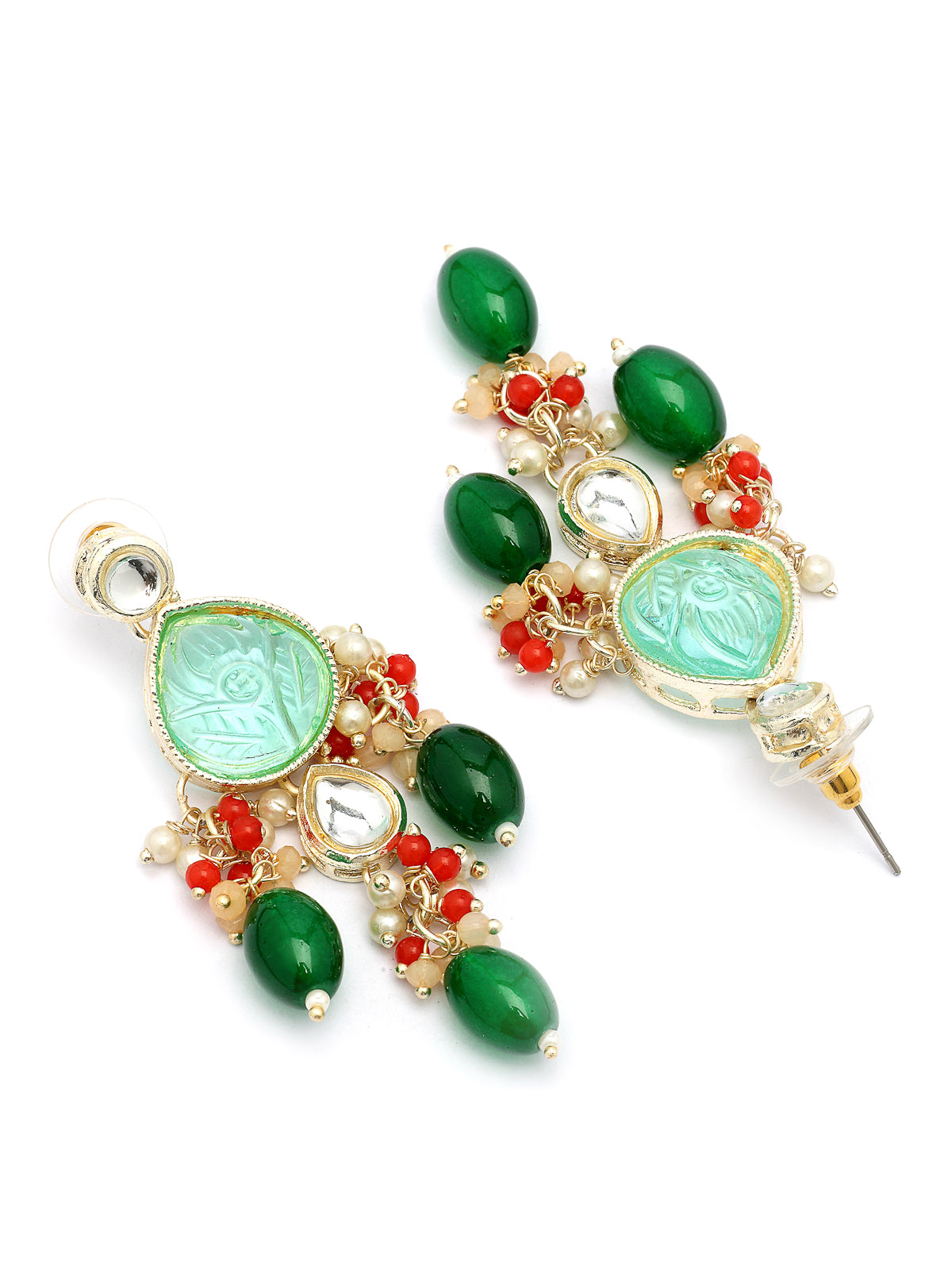 Sukkhi Glamorous Fashion Style Gold Plated Multicolor Stones & Beads Multistrand Beads Kundan Choker Necklace with Drop Earring & Ring Jewellery Set For Women & Girls|NS107357