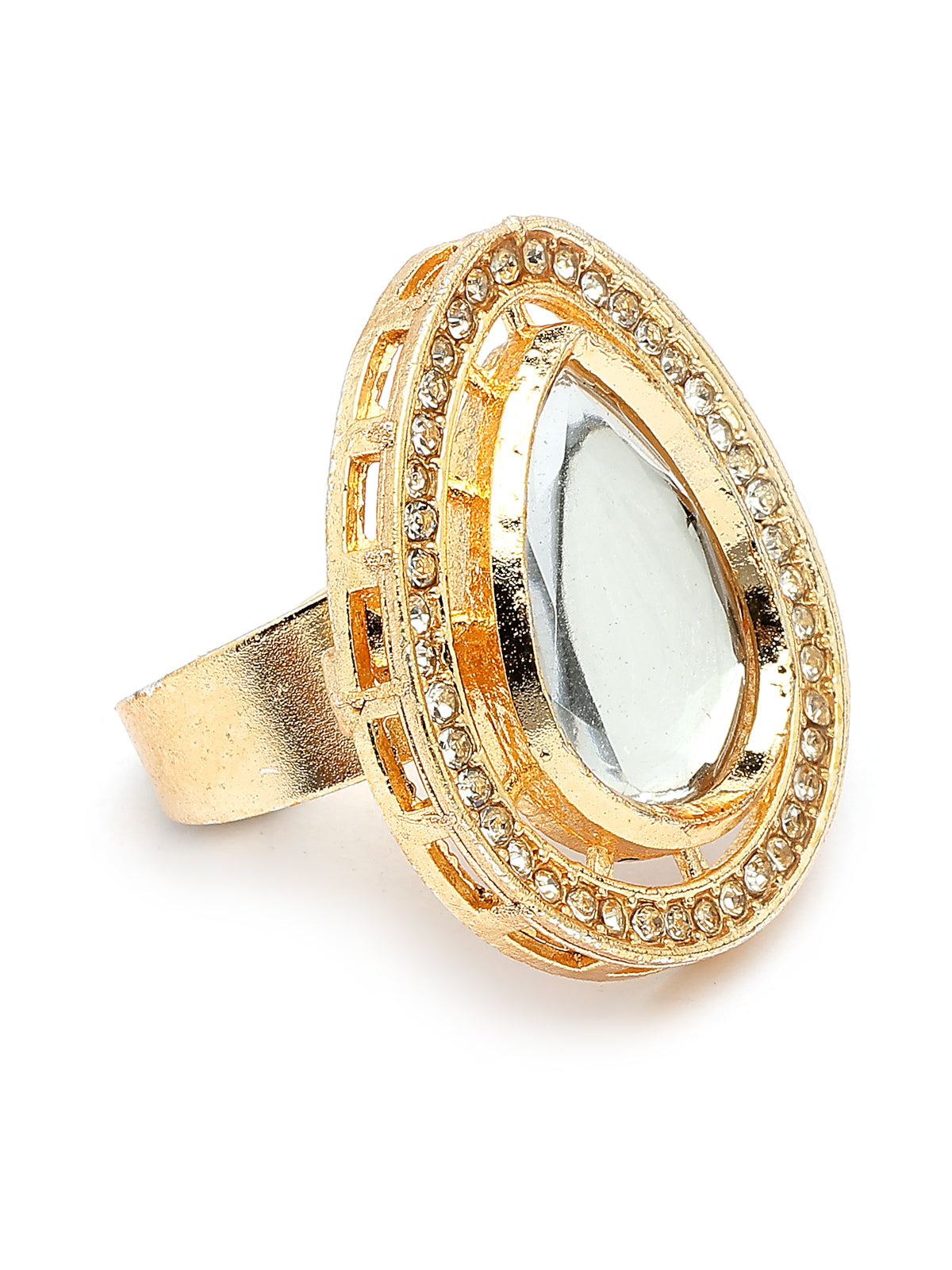 Sukkhi Impressive Gold Tone Plated Beaded Kundan Studded Multistrand White Choker Necklace With Drop Earring Jewellery Set For Women & Girls|NS107362