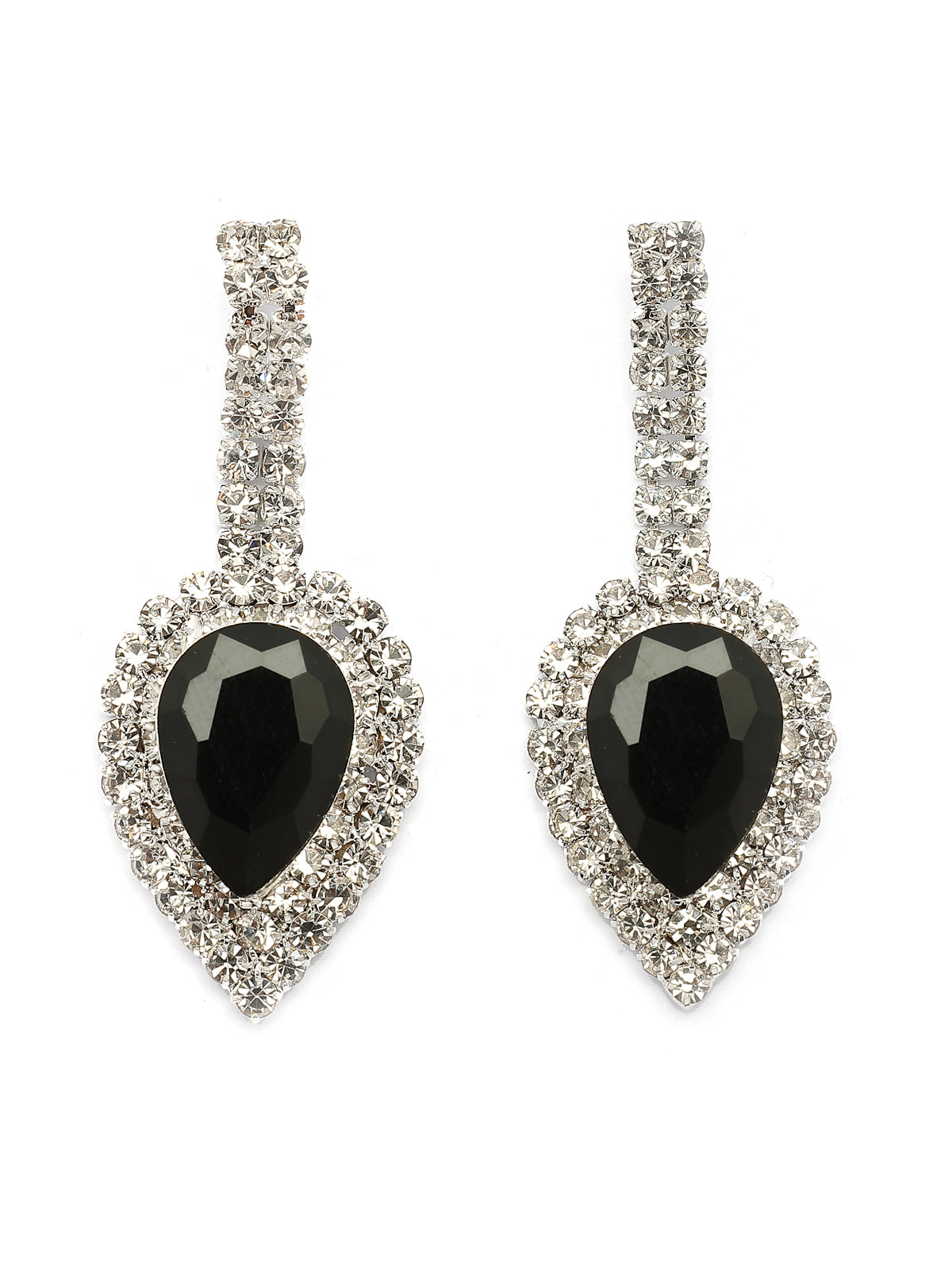 Sukkhi Sparkling Fashionable Rhodium Plated Silver AD Stone Diamond Studded Choker Necklace with Drop Earring Jewellery Set for Women & Girls| Perfect for All Festive Occasions|NS107373