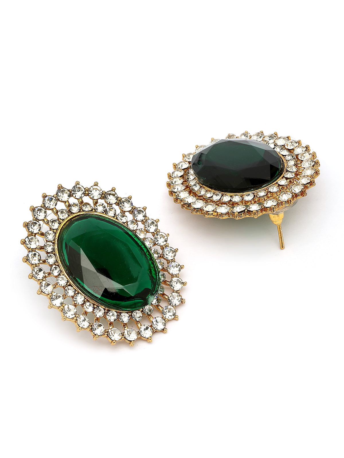 Sukkhi Eye-Catchy Gold Plated with Multi String Faux Pearls Green Choker Necklace with Studs Earring Jewellery Set For Women & Girls|NS107390