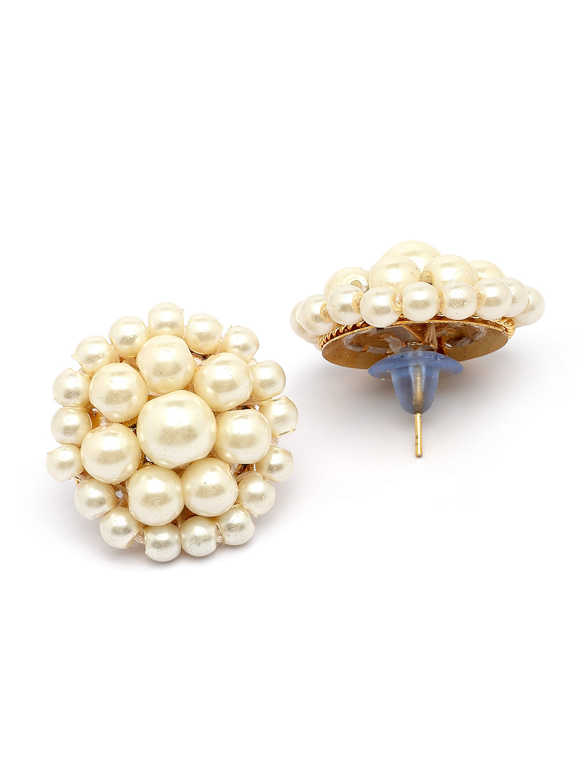 Sukkhi Beautiful Bright Gold Plated Handmade Multilayer Pearls Choker Necklace with Studs Earring Jewellery Set For Women & Girls|Perfect for All Occasions|NS107392