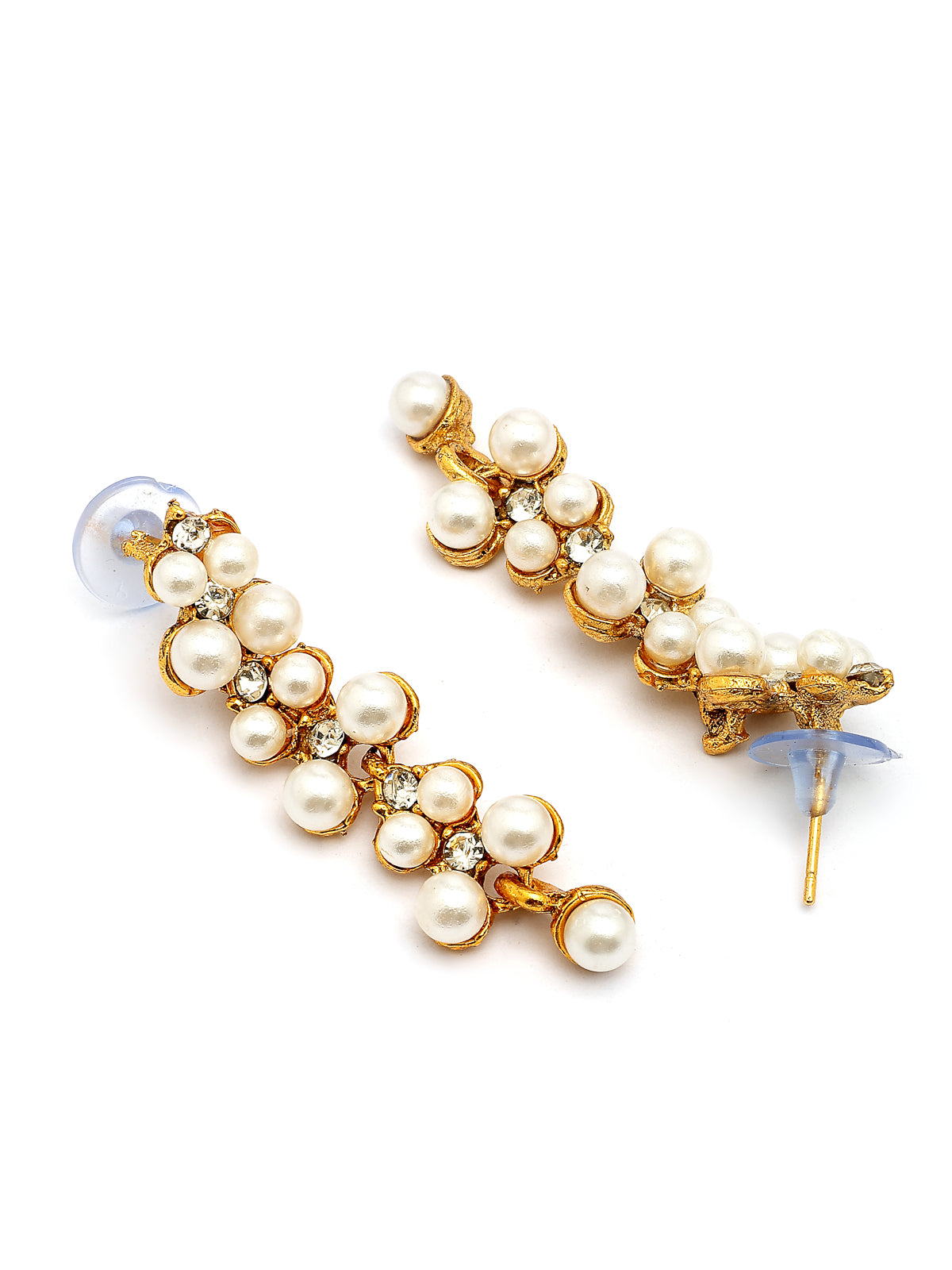 Sukkhi Beautiful Stylish Gold Plated Pearls Studded Choker Necklace with Dangle Earring Jewellery For Women & Girls|NS107395